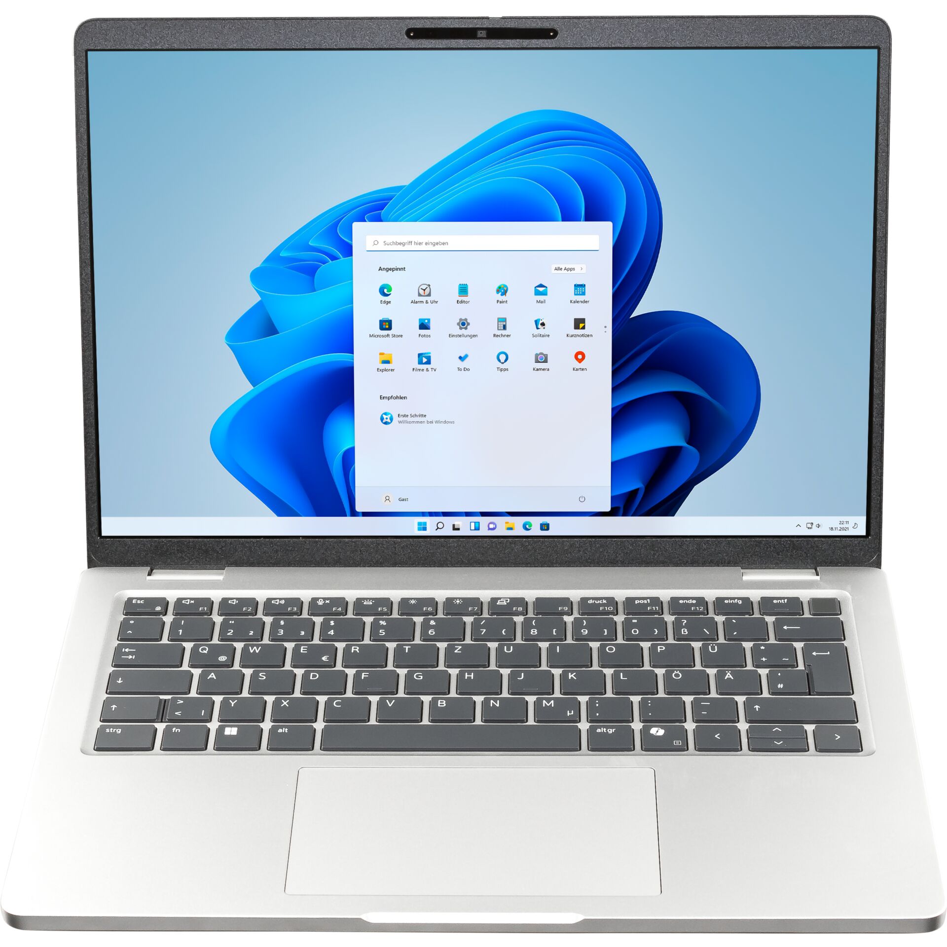laptop, notebook, silber, Tastatur, Bildschirm
