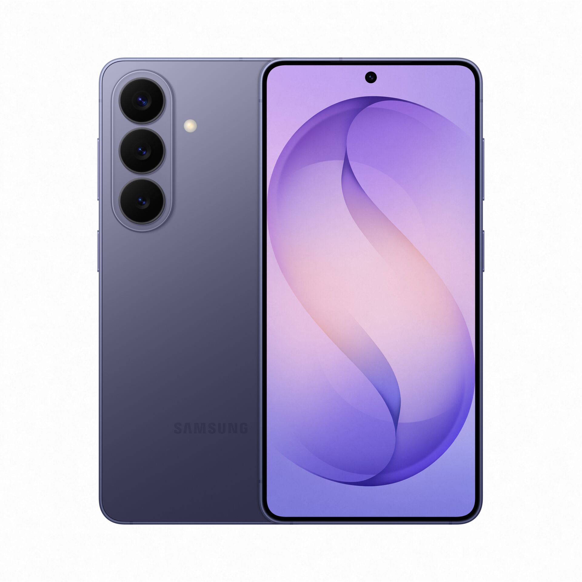 smartphone, Quad-Kamera, Lila, Glas-Rückseite, randloses Display