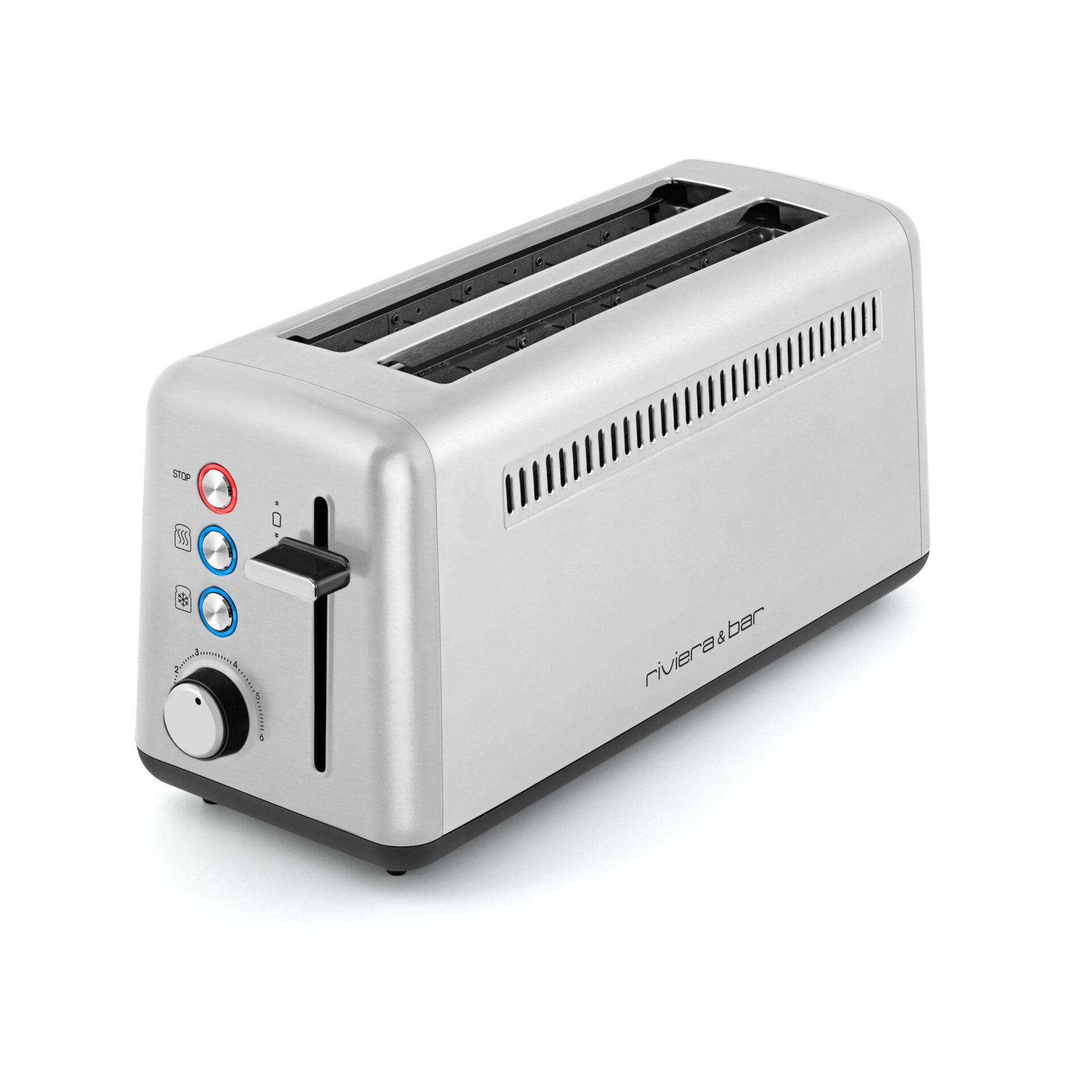 Toaster, 4-Slice, Edelstahl, Schlitztür, Bedienelemente