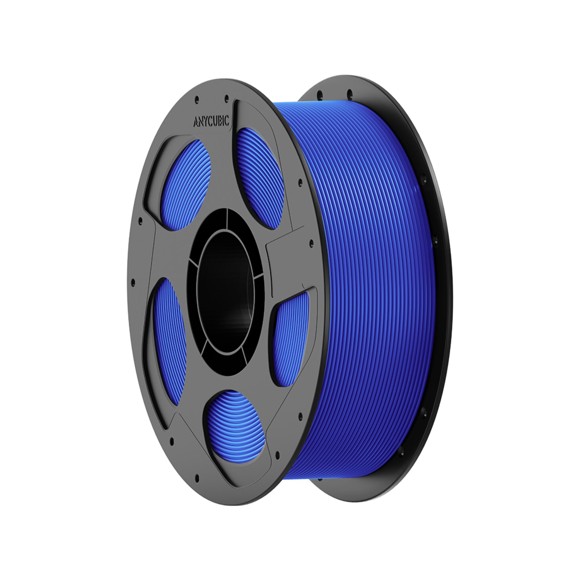 3D-Druck-Filament, PLA-Filament, blauer Spulenkern, Filament-Spule, blaues Filament