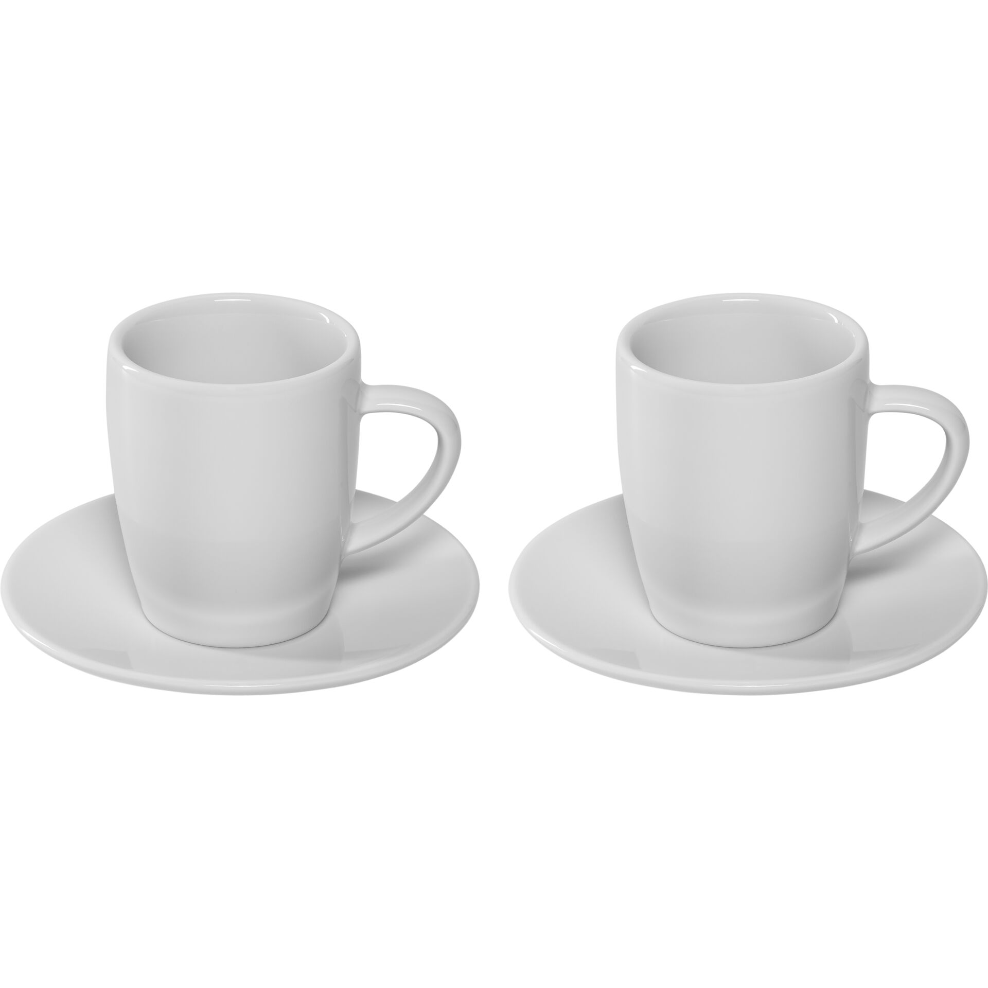 Kaffeetassen, Tassen-Set, Porzellan, weiße Farbe, Doppelset