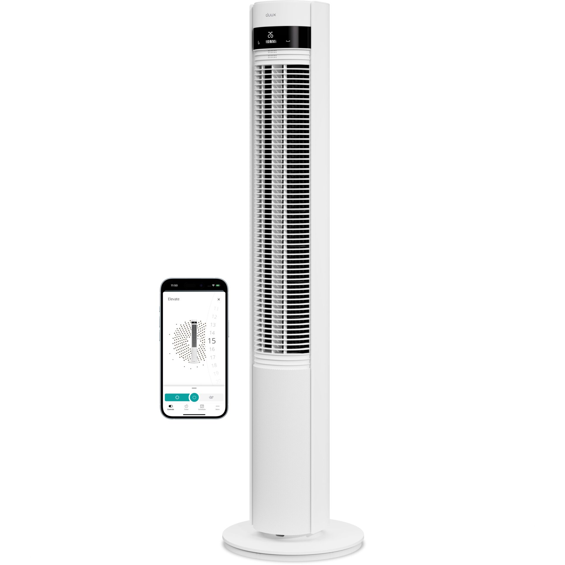 Turmventilator,  White, Fernbedienung App, Standventilator, Luftkühlung