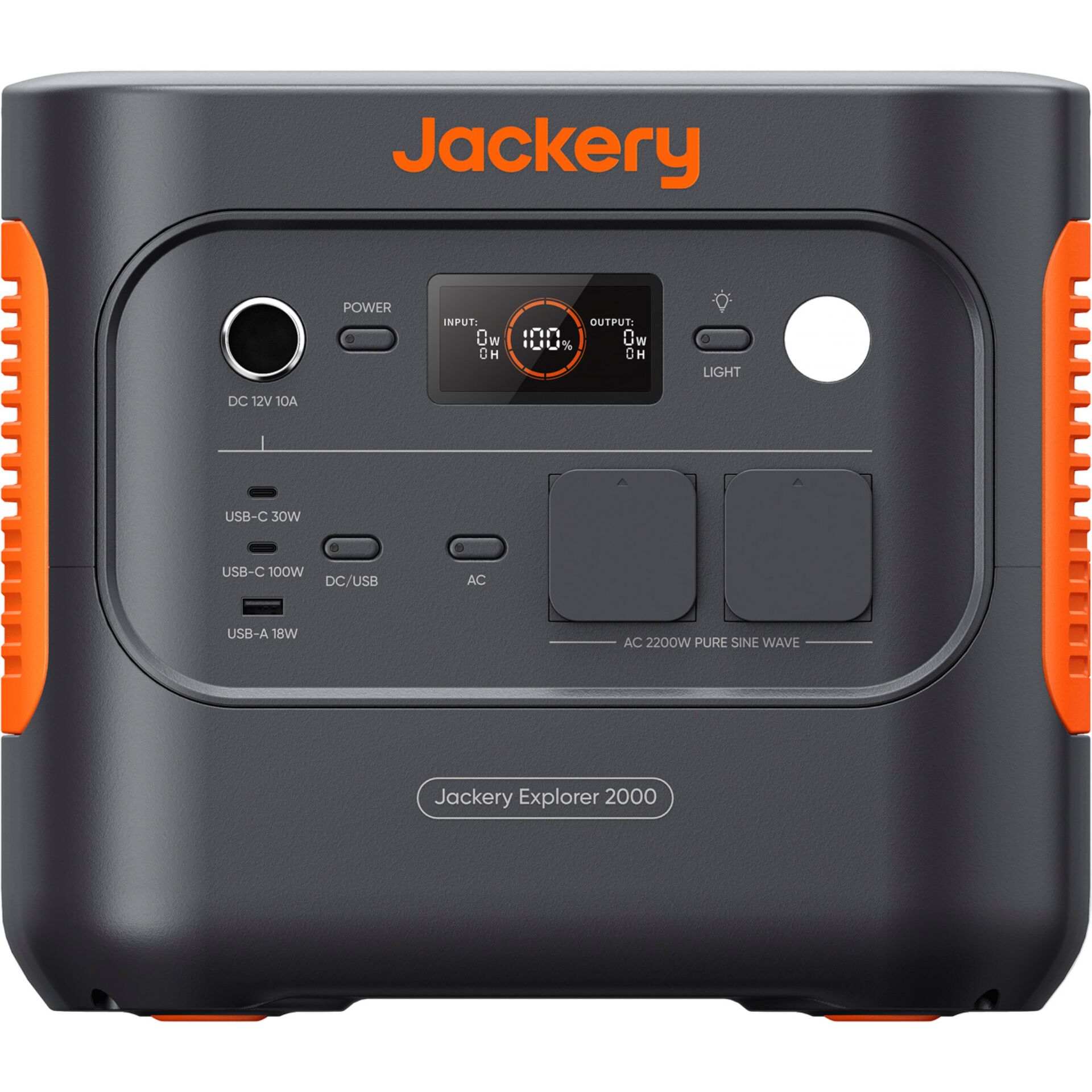 Stromversorgung, Anzeige, USB-C, AC-Steckdose, tragbare Ladestation