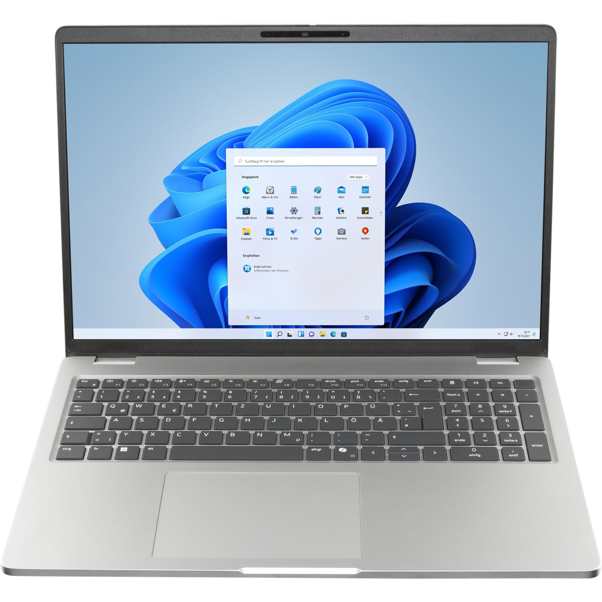 Laptop, Display, Windows, Tastatur, Silber
