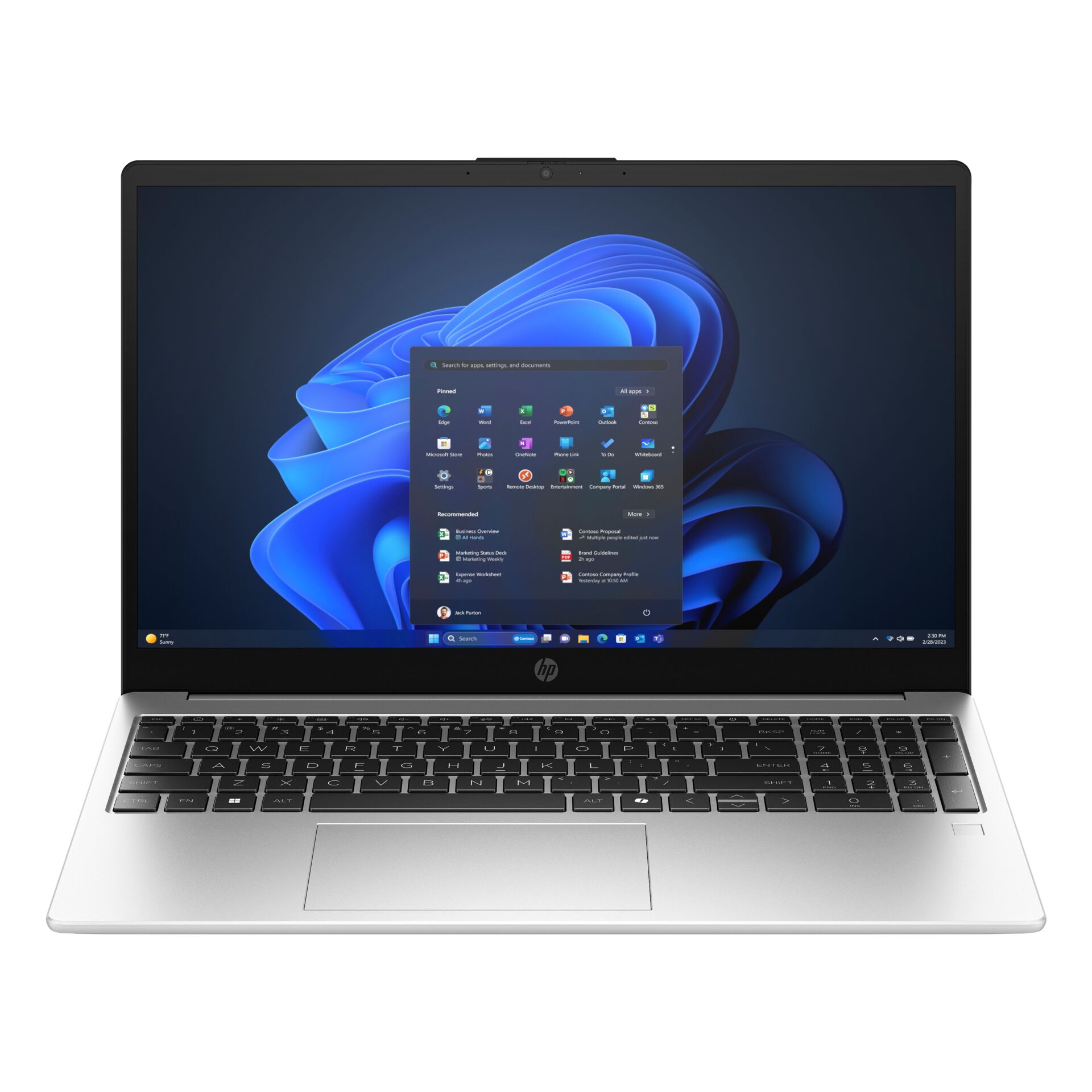 laptop, HP, windows, 14-Zoll, silber