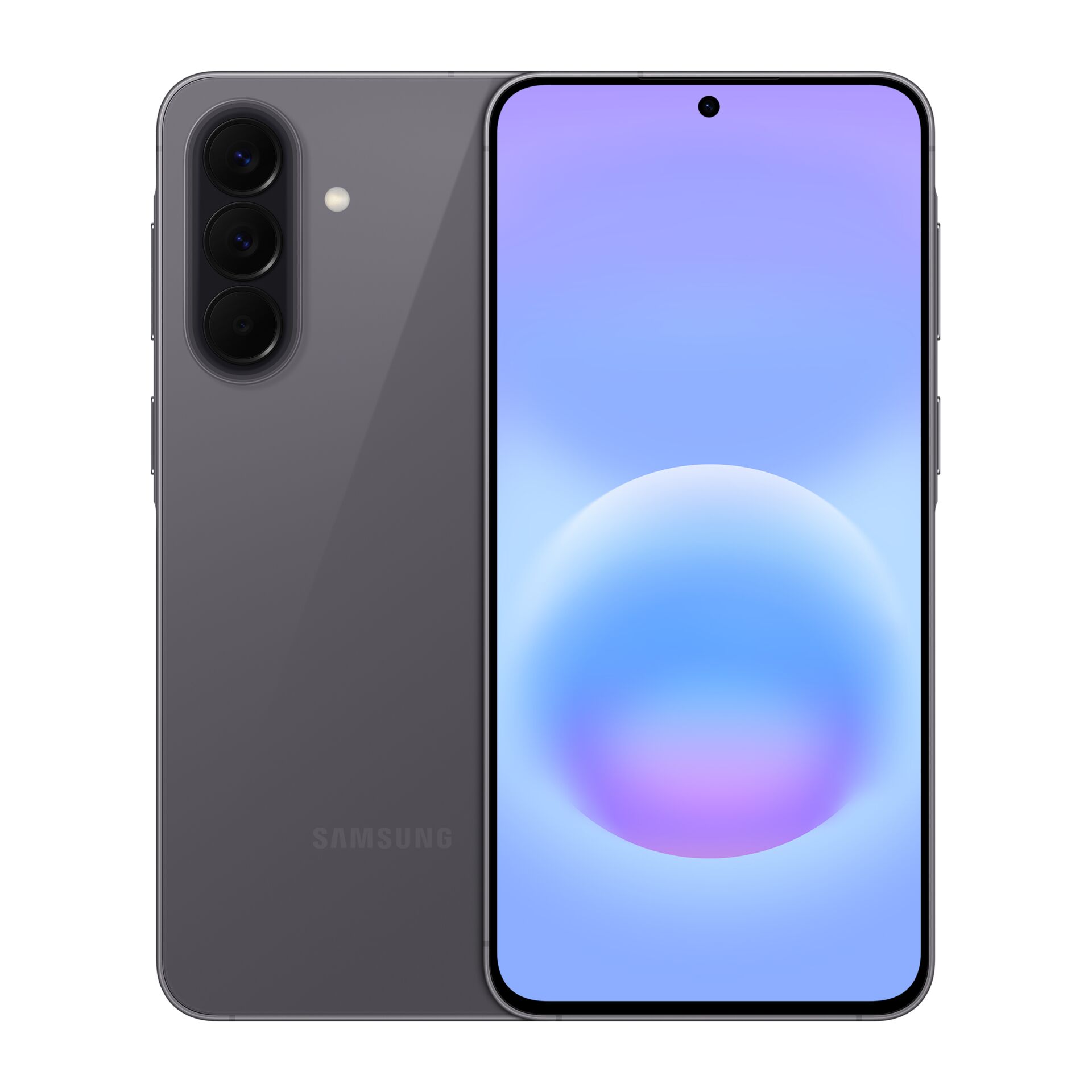 smartphone, drei kamera,  graphitgrau, randloses display, punch-hole frontkamera
