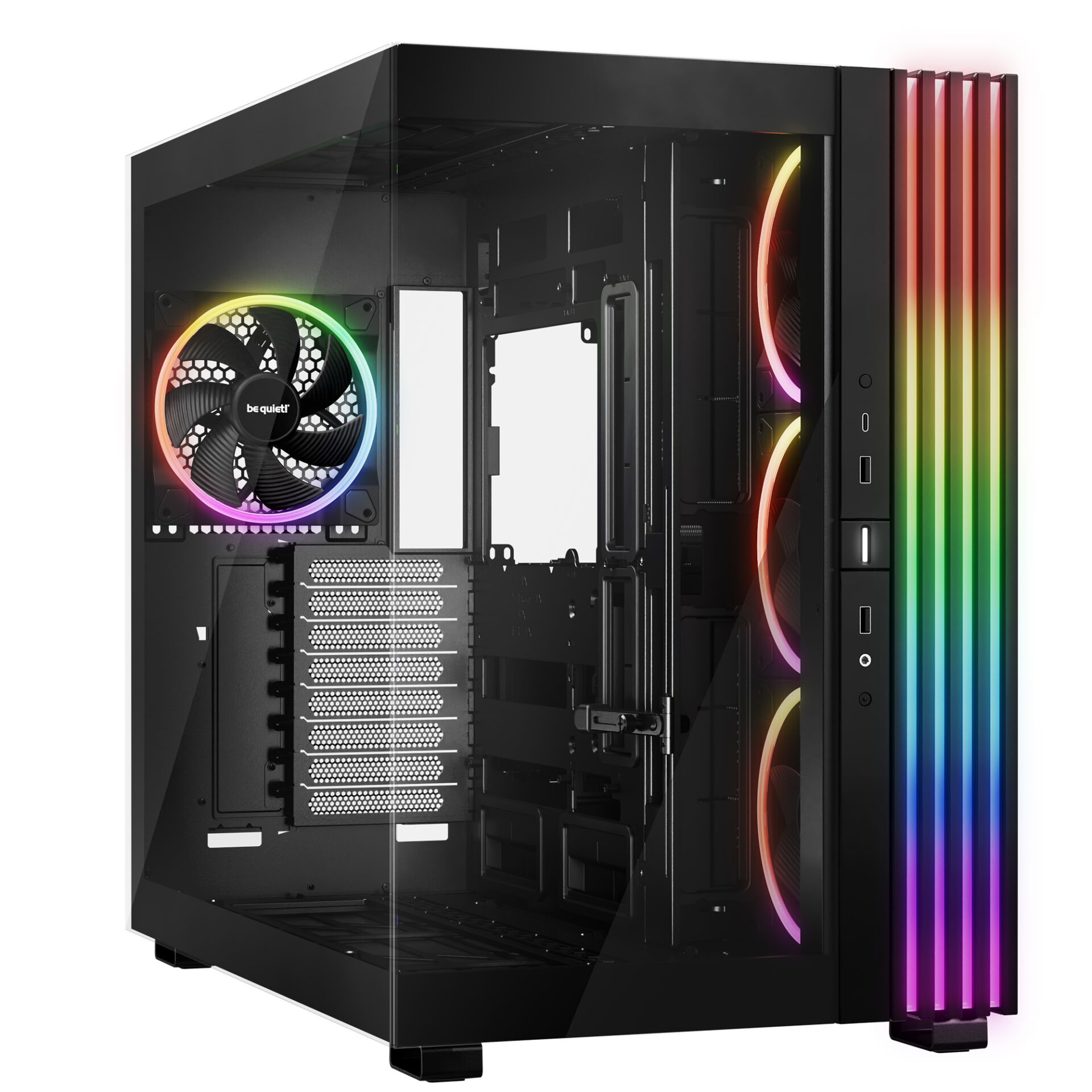PC-Gehäuse, RGB, Mid-Tower, GlasSeitenwand, RGB-Streifen vorne