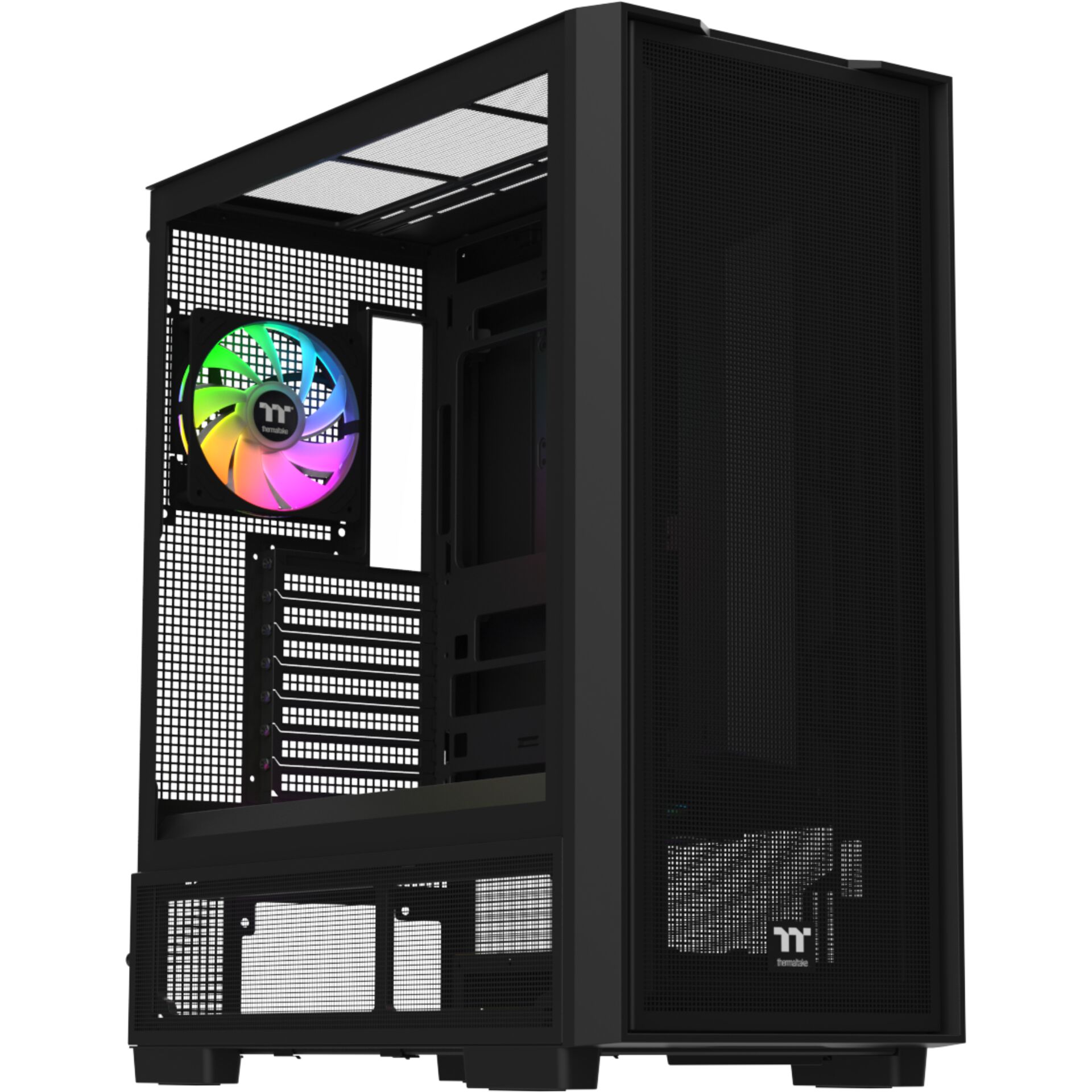 Mid-Tower, PC-Gehäuse, RGB-Lüfter, Mesh-Vorderseite, Schwarz