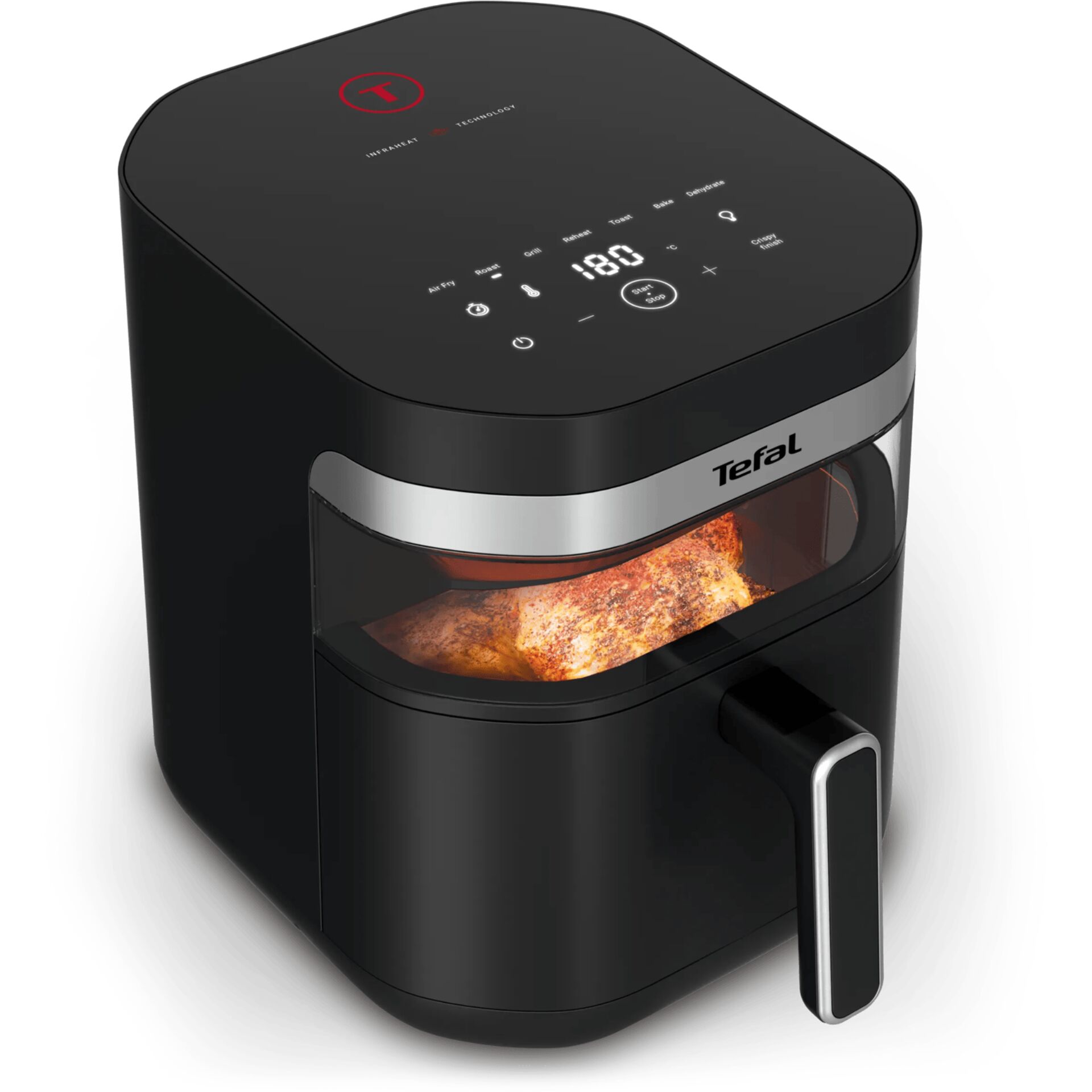 Airfryer, Digitale Anzeige, Antihaft, Schwarz, Kompakt