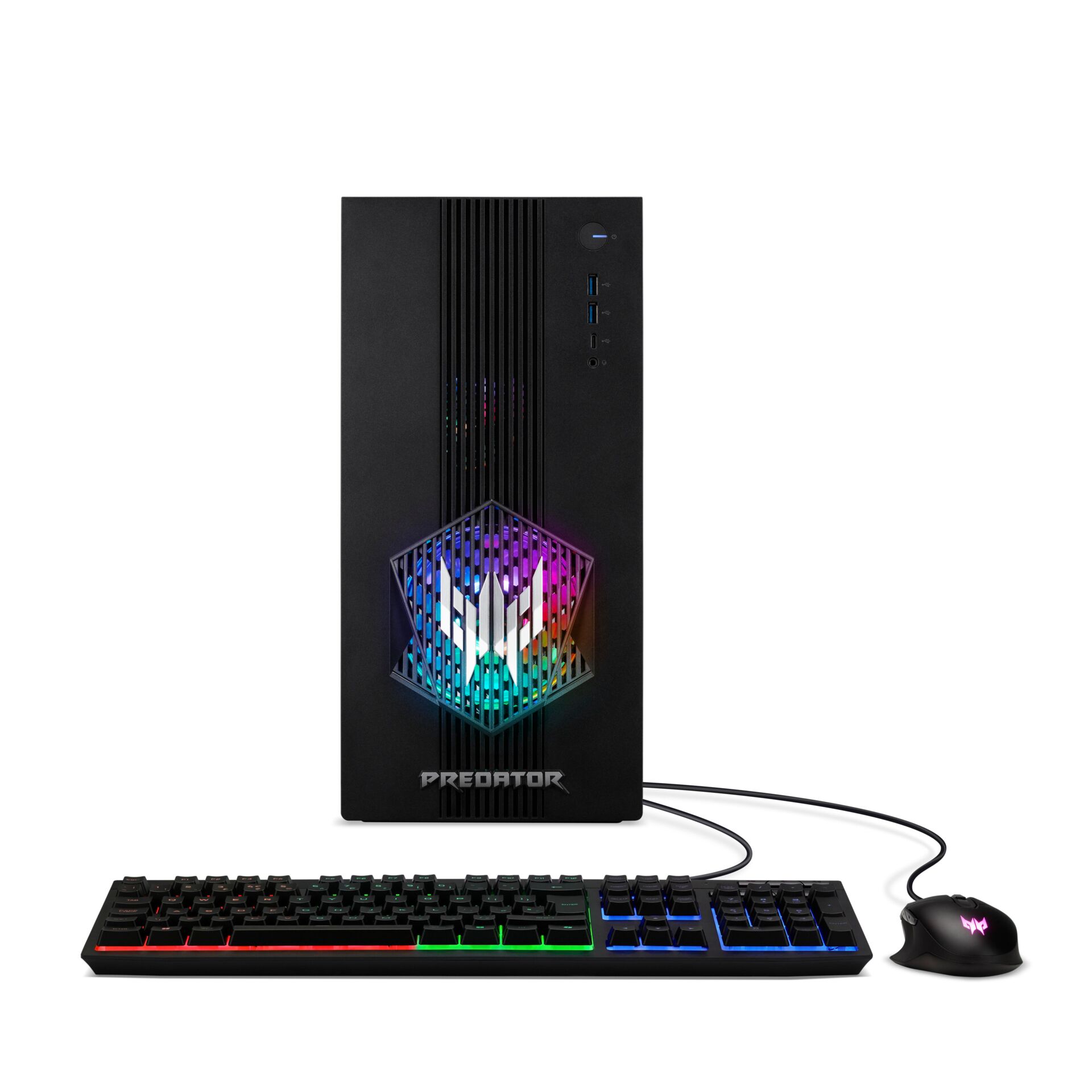 gaming-pc, turm, rgb-beleuchtung, tastatur, maus