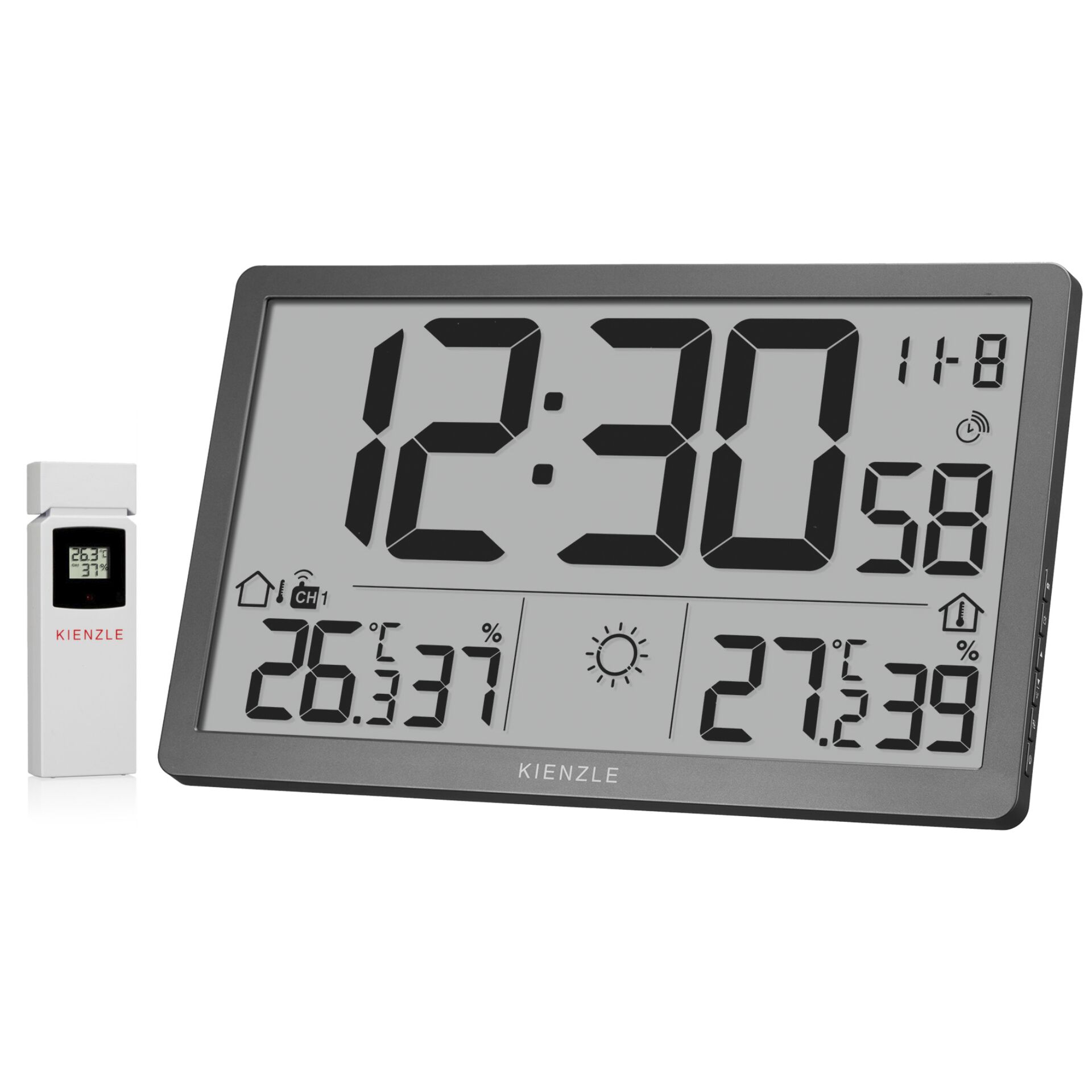 digitaler Uhr, Wetterstation, große Anzeige, LCD, Kienzle Uhr