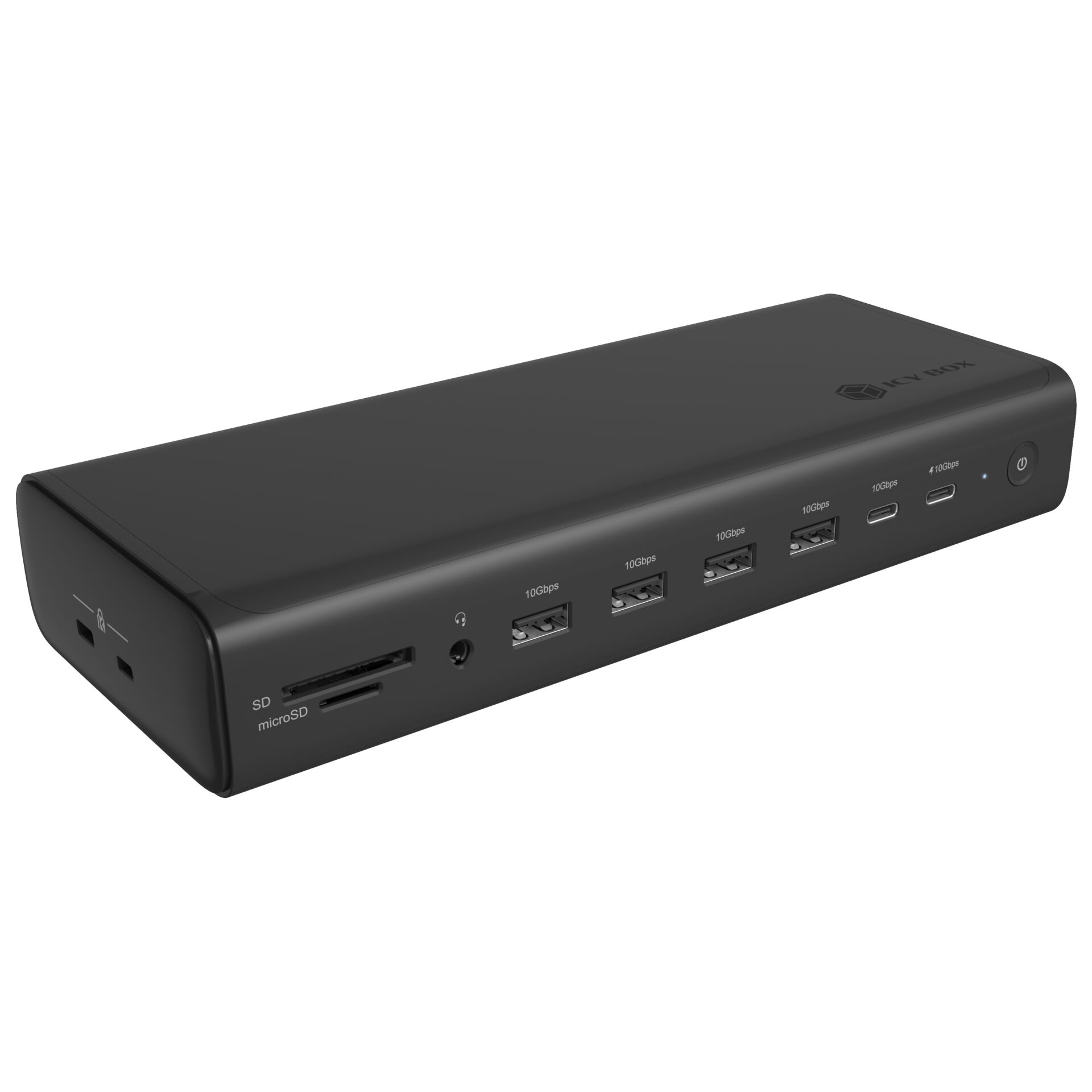 Docking Station, USB-C Ports, SD/microSD Slot, Multiport Hub, Power Button