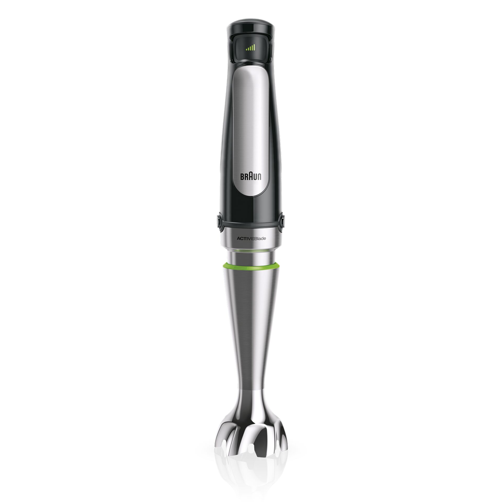 Mixer, Stabmixer, Industrie-Design, Edelstahl, grün-schwarz