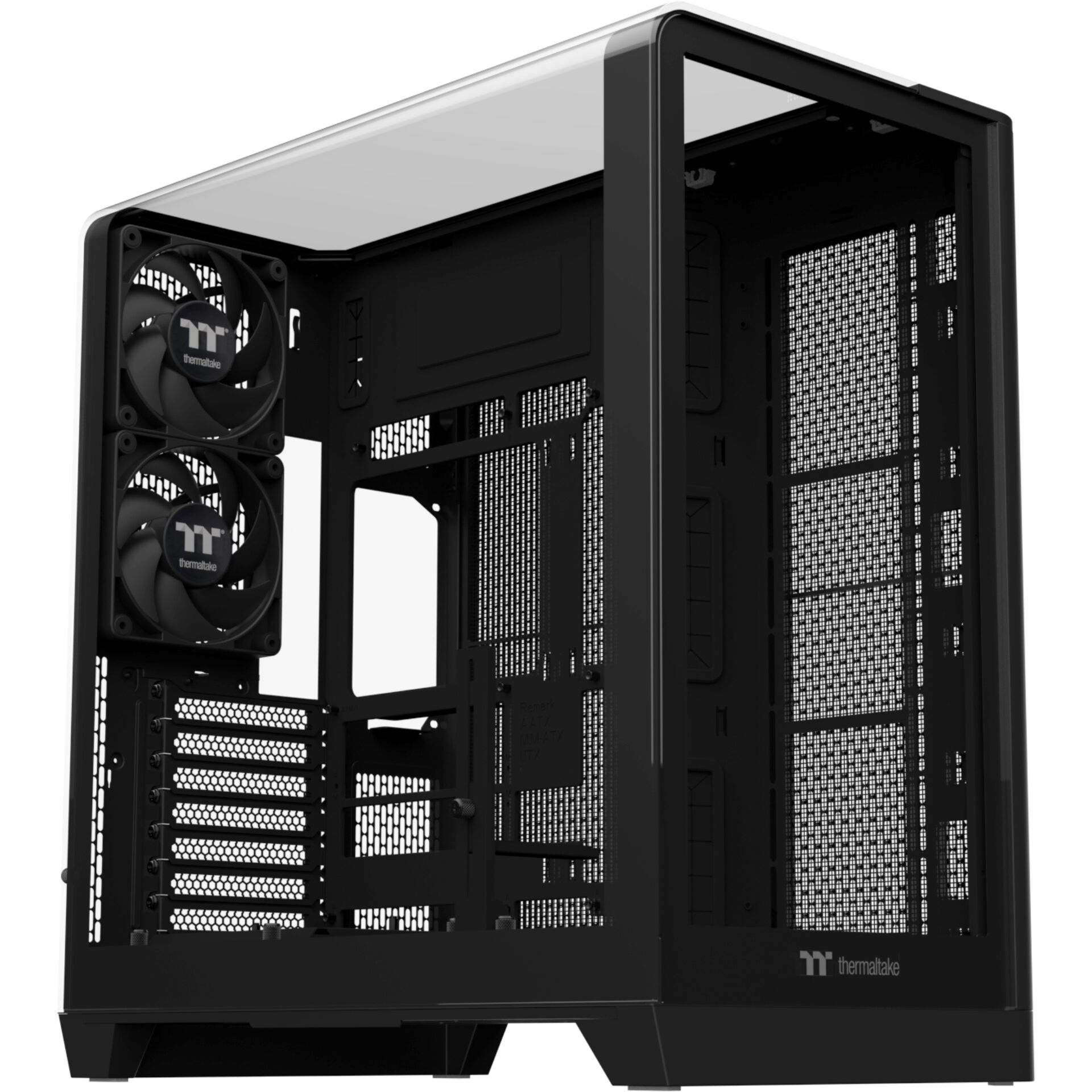 PC-Gehäuse, Mid-Tower, Mesh, Schwarz, Bedienelementen frei