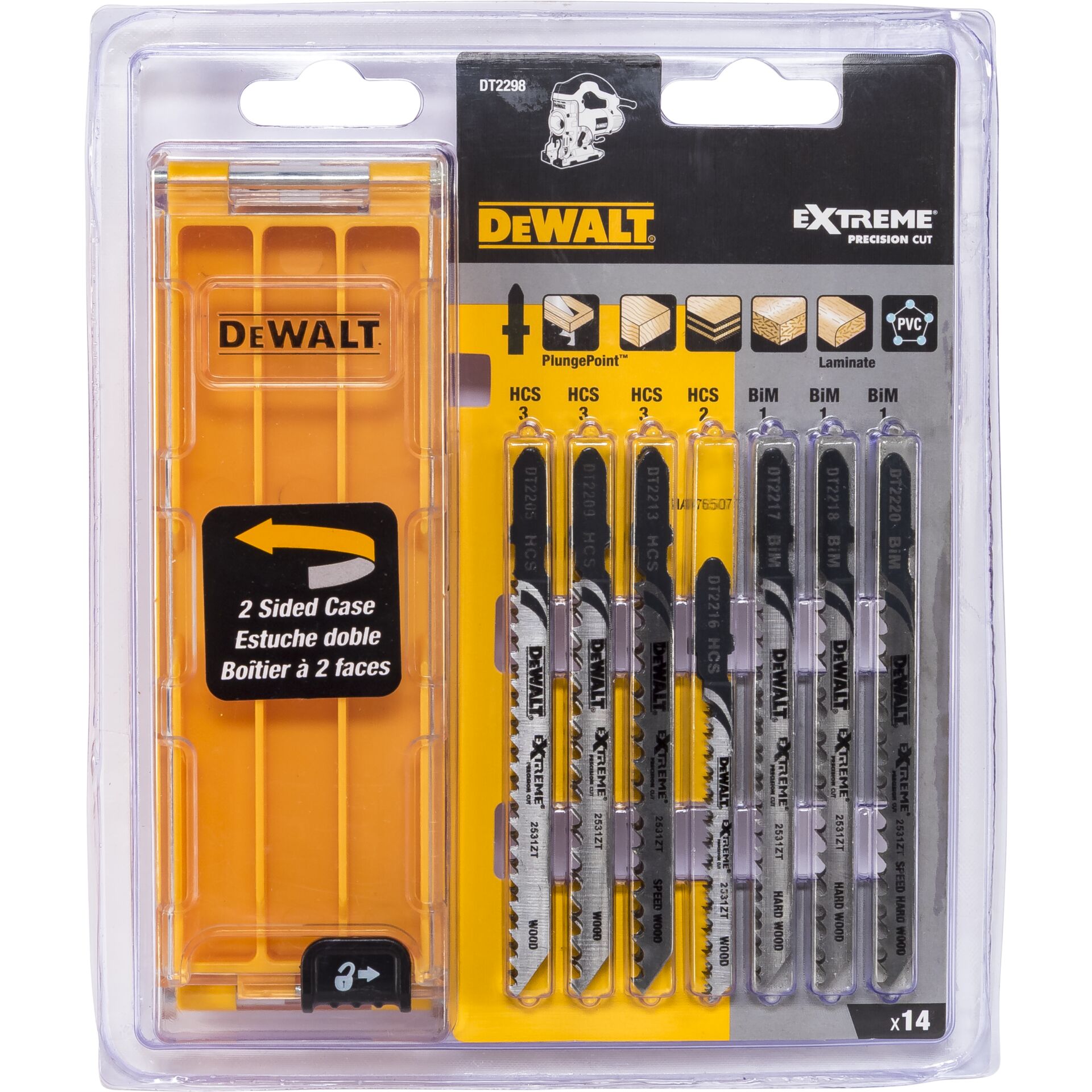 Sägeblätter, Stichsäge, Tiefenzahn, Kunststoffhalter, DeWalt-Materialset