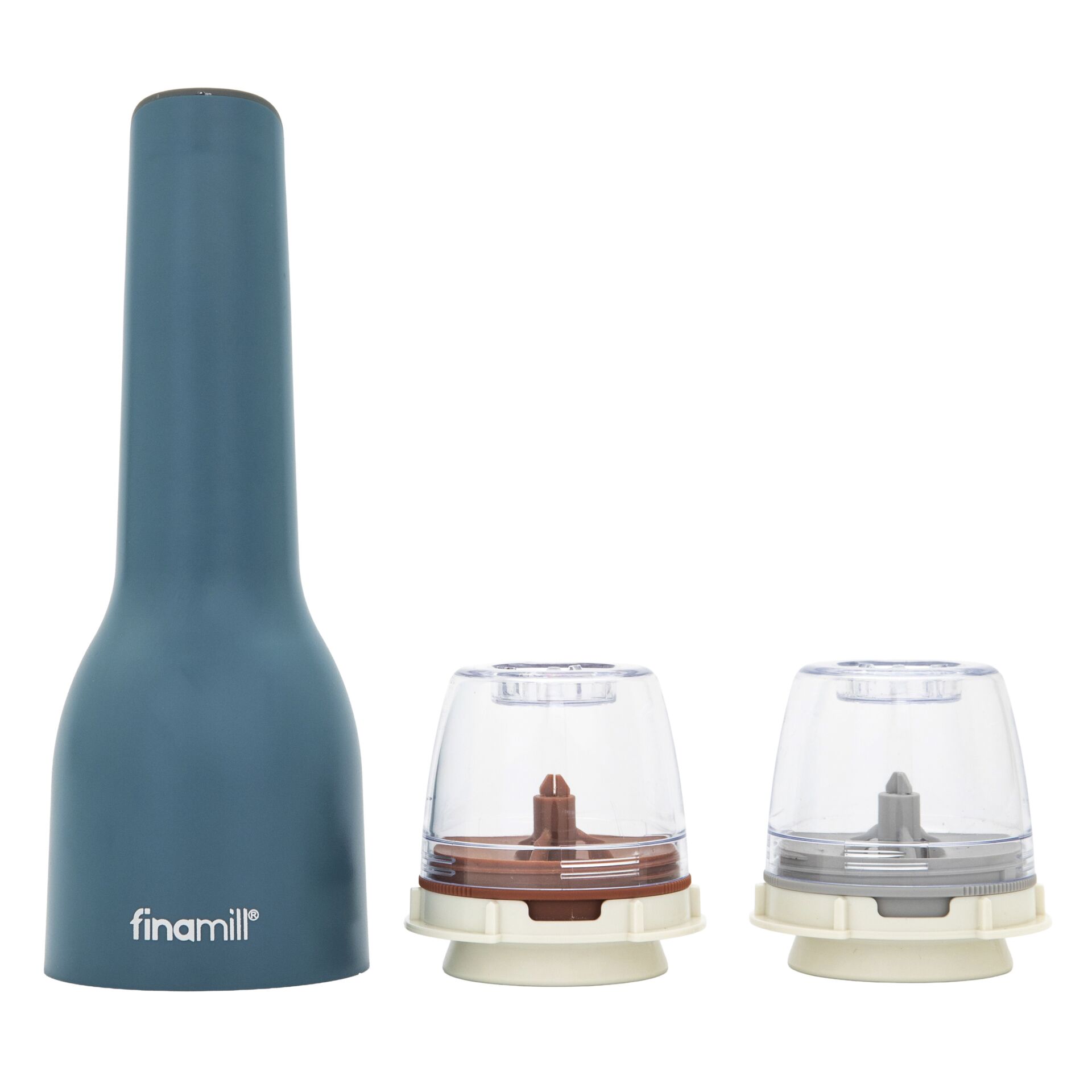 Handmixer, Set, Grinderaufsätze, Stahlblau, Mixbehälter