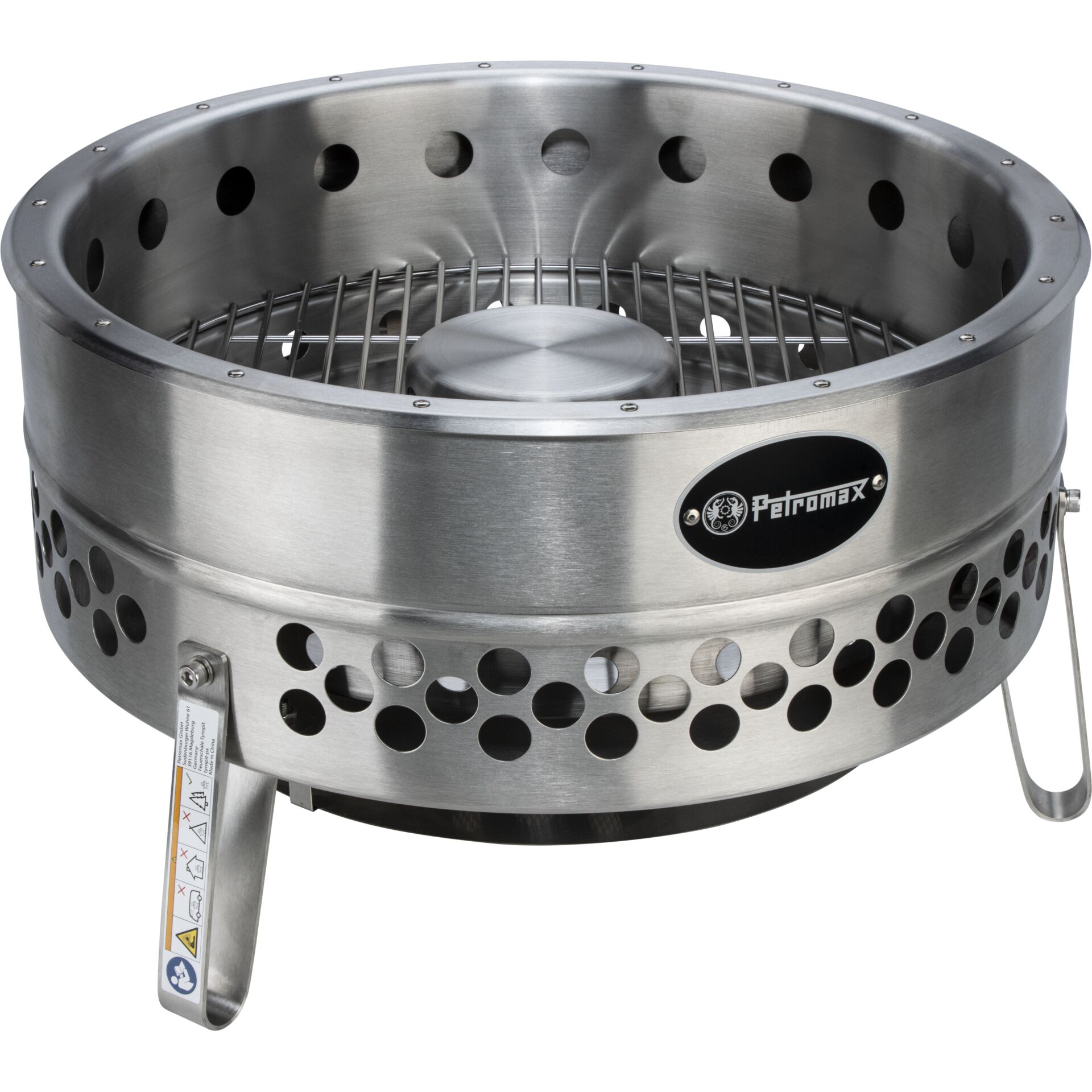Grill, Rundgrill, Rostfreier Stahl, Ventilationslöcher, Kohlegitter