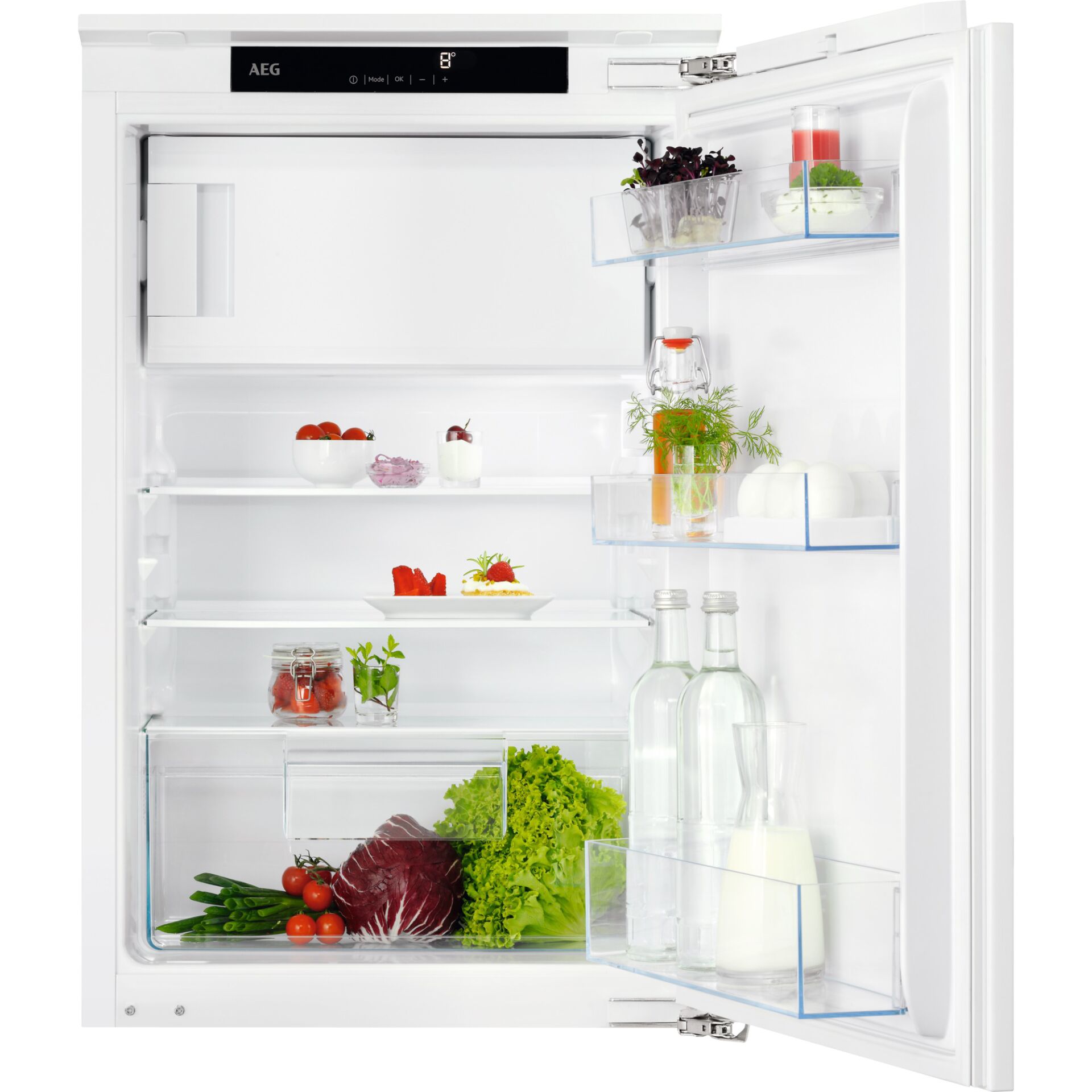 Kühlschrank, Minibar, Weiß, Glasbehälter, Frischekorb