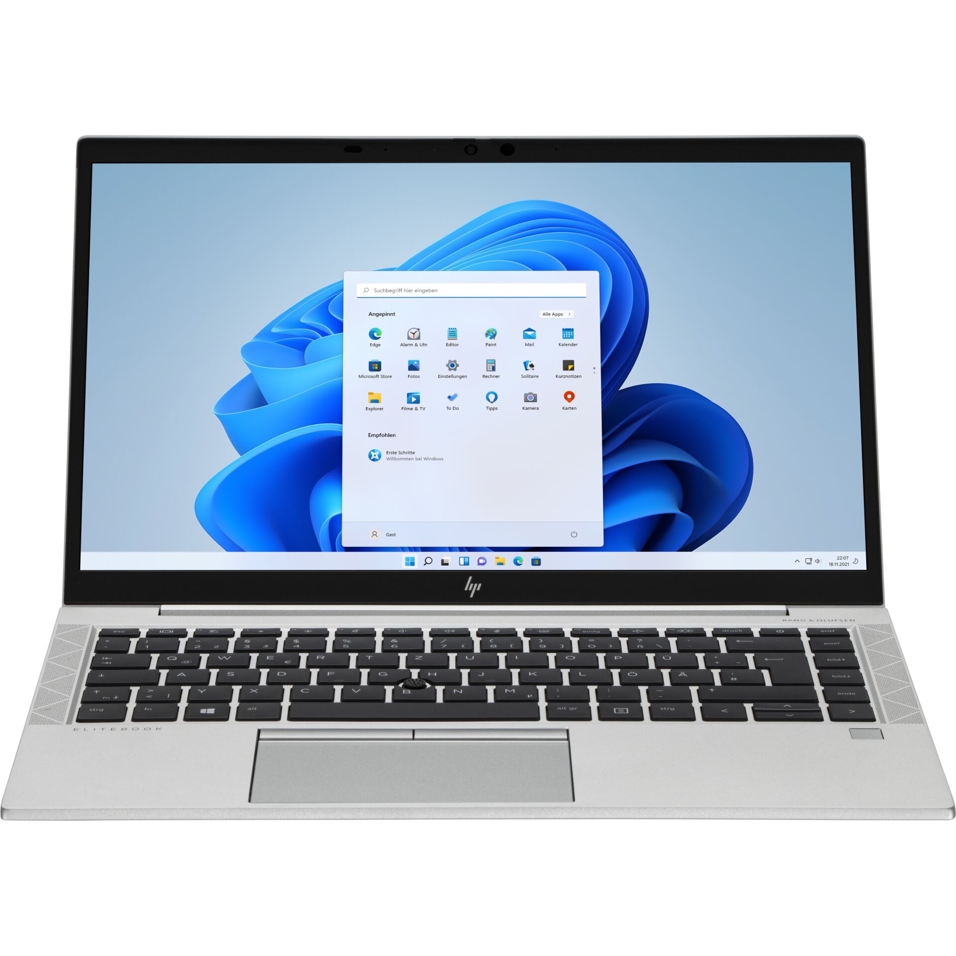 laptop, HP, silver, Tastatur, Windows