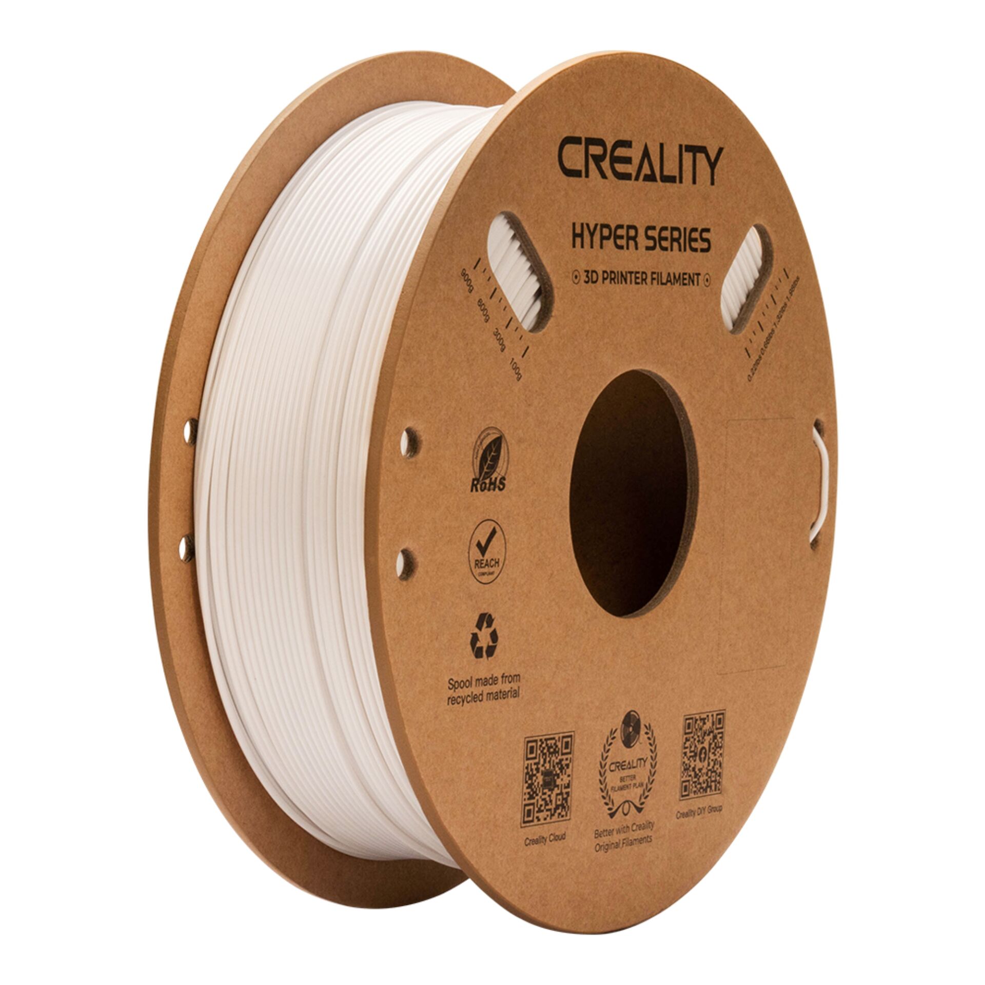 3D-Druck-Filament, PLA-Filament, Weiß, Spule, Hyper Series