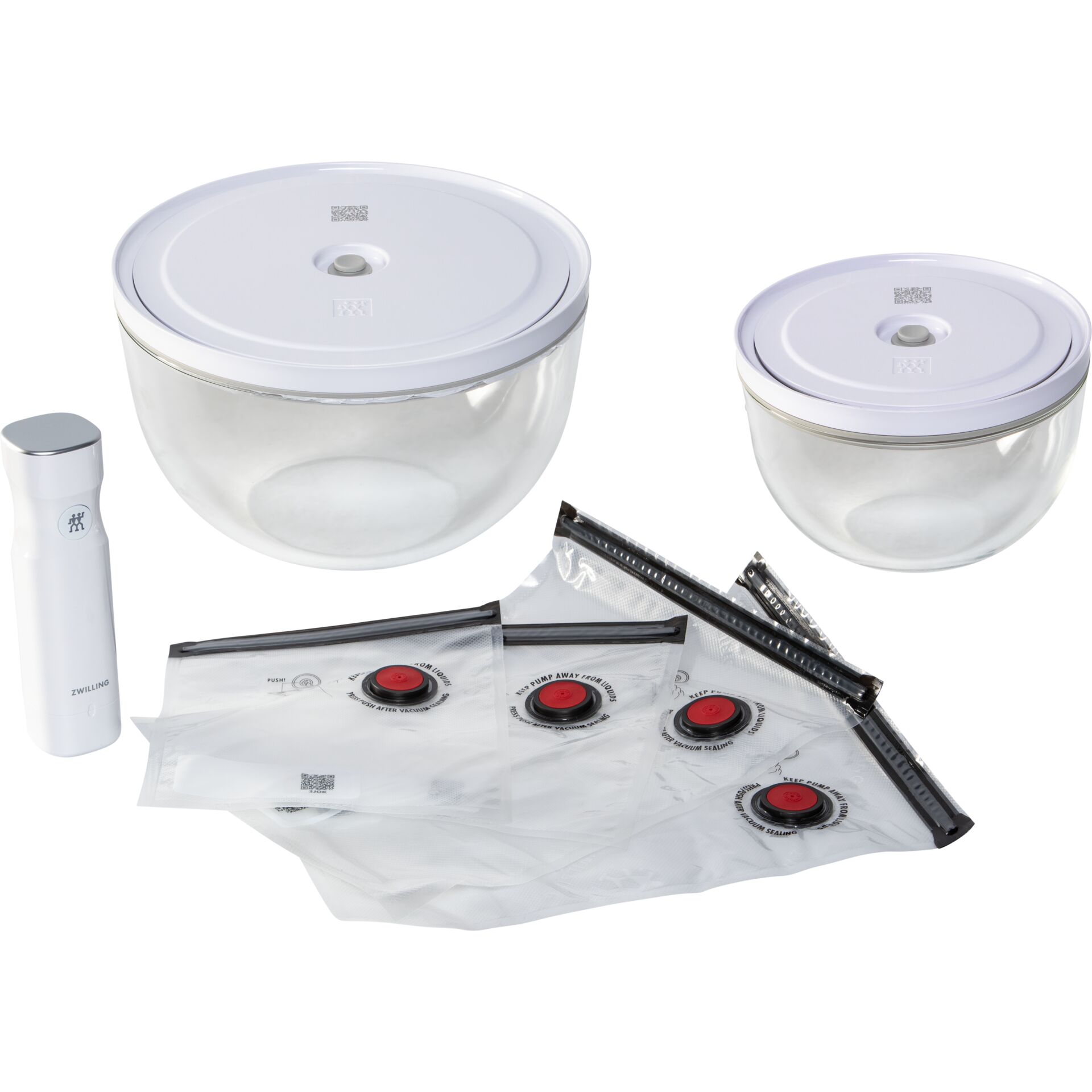 Schüssel Set, Unterlagen, Vakuum-Beutel, Pumm Away Pack, Klebepad