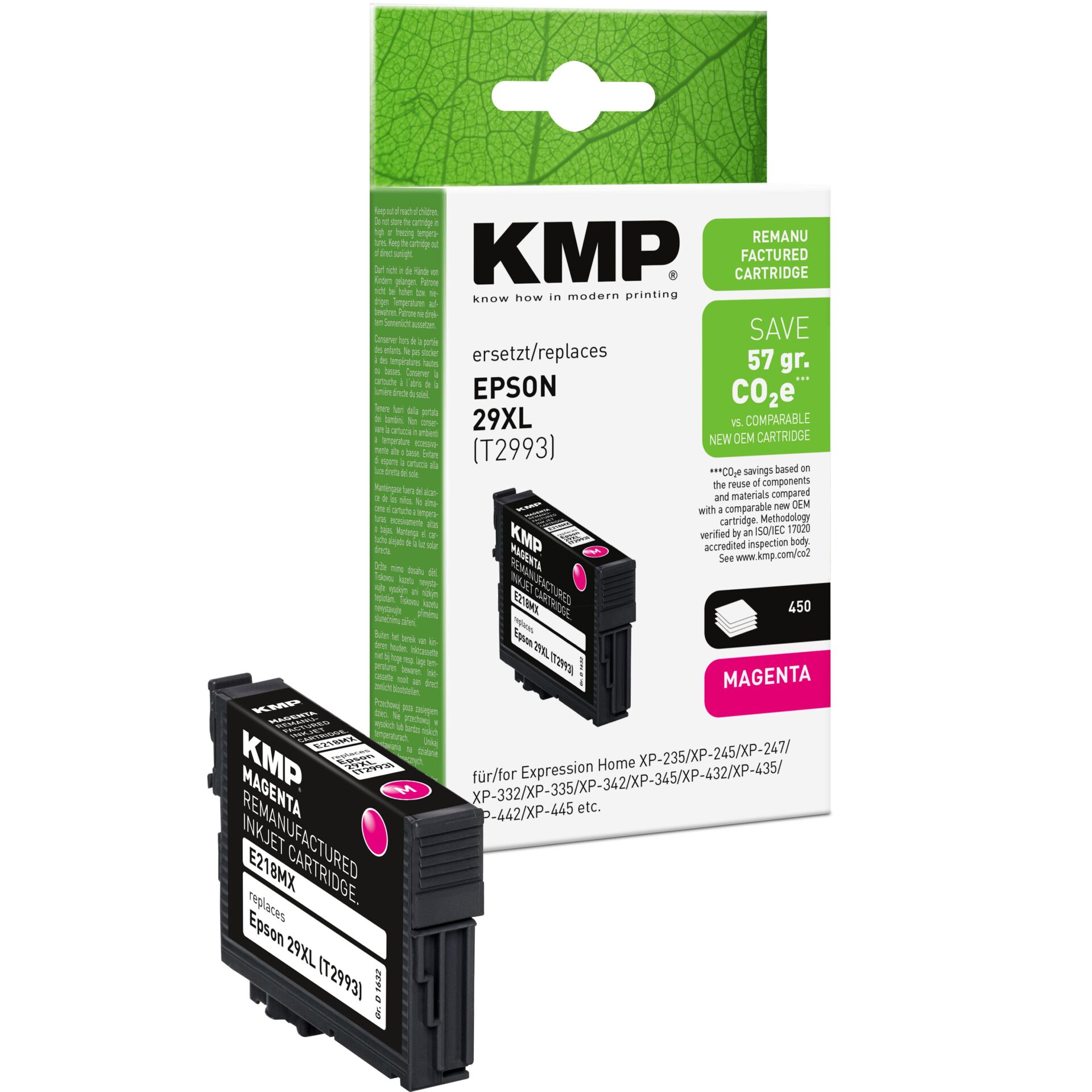 Adapter, Elektronik, Computer-Ausrüstung, Computerausrüstung, QR-Code, Tintenpatrone, Magenta, Ersetzt Epson T2993, KMP kompatibel, Druckerpatrone