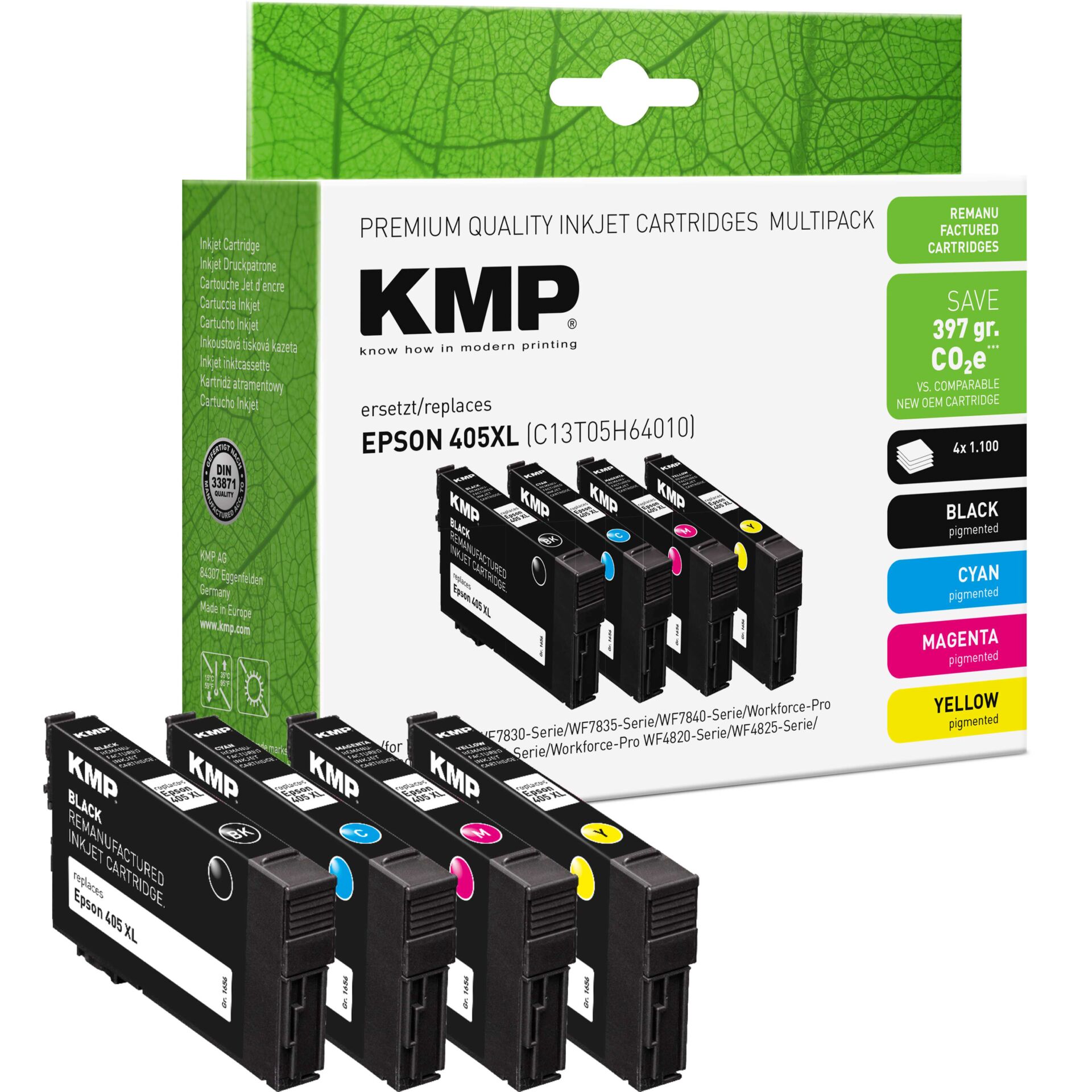 QR Kode, Tintenpatronen, KMP, EPSON 405XL, MULTIPACK, CMYK Farben