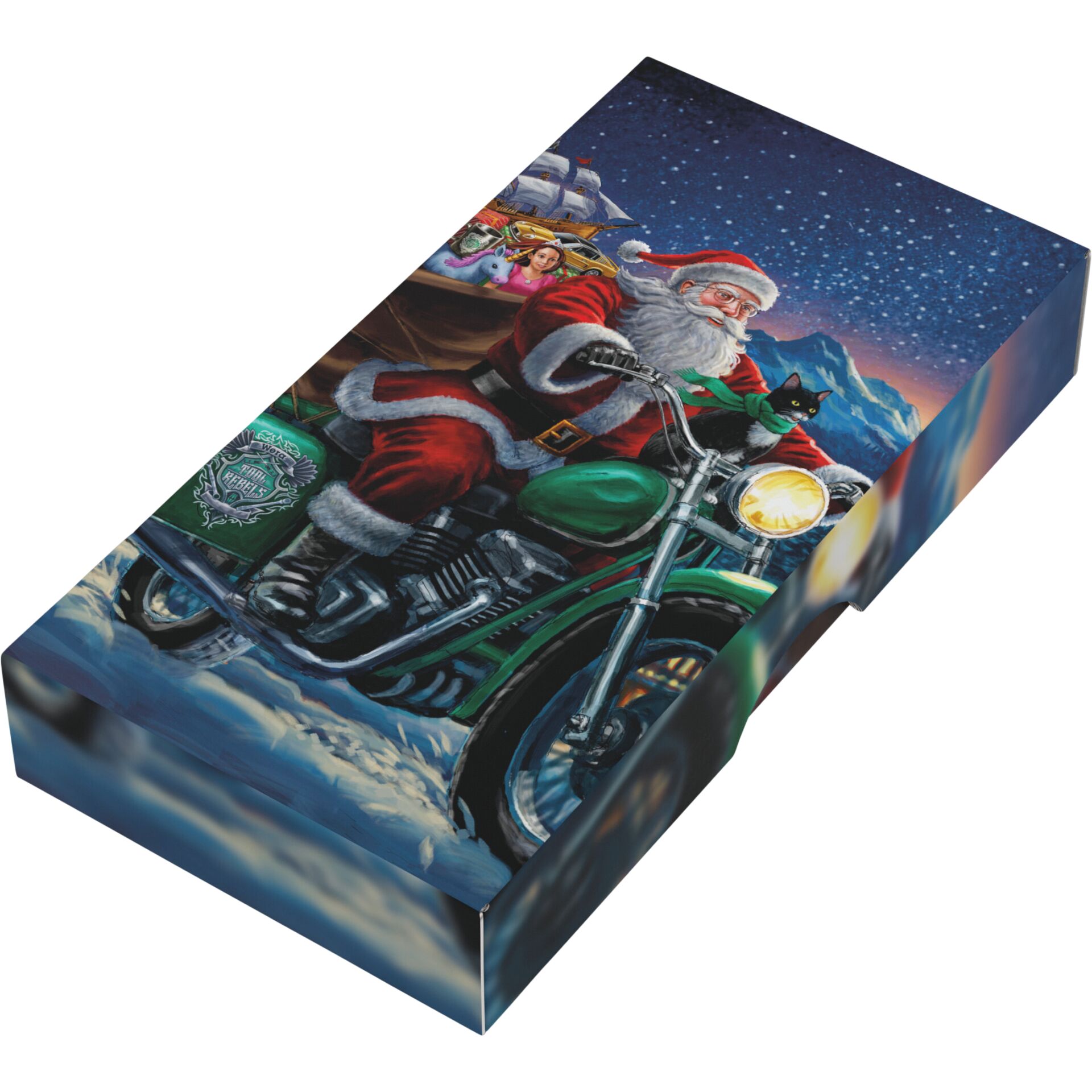 Weihnachtsgeschenk, Motorrad, Santa, Schnee, Motorradfahrer