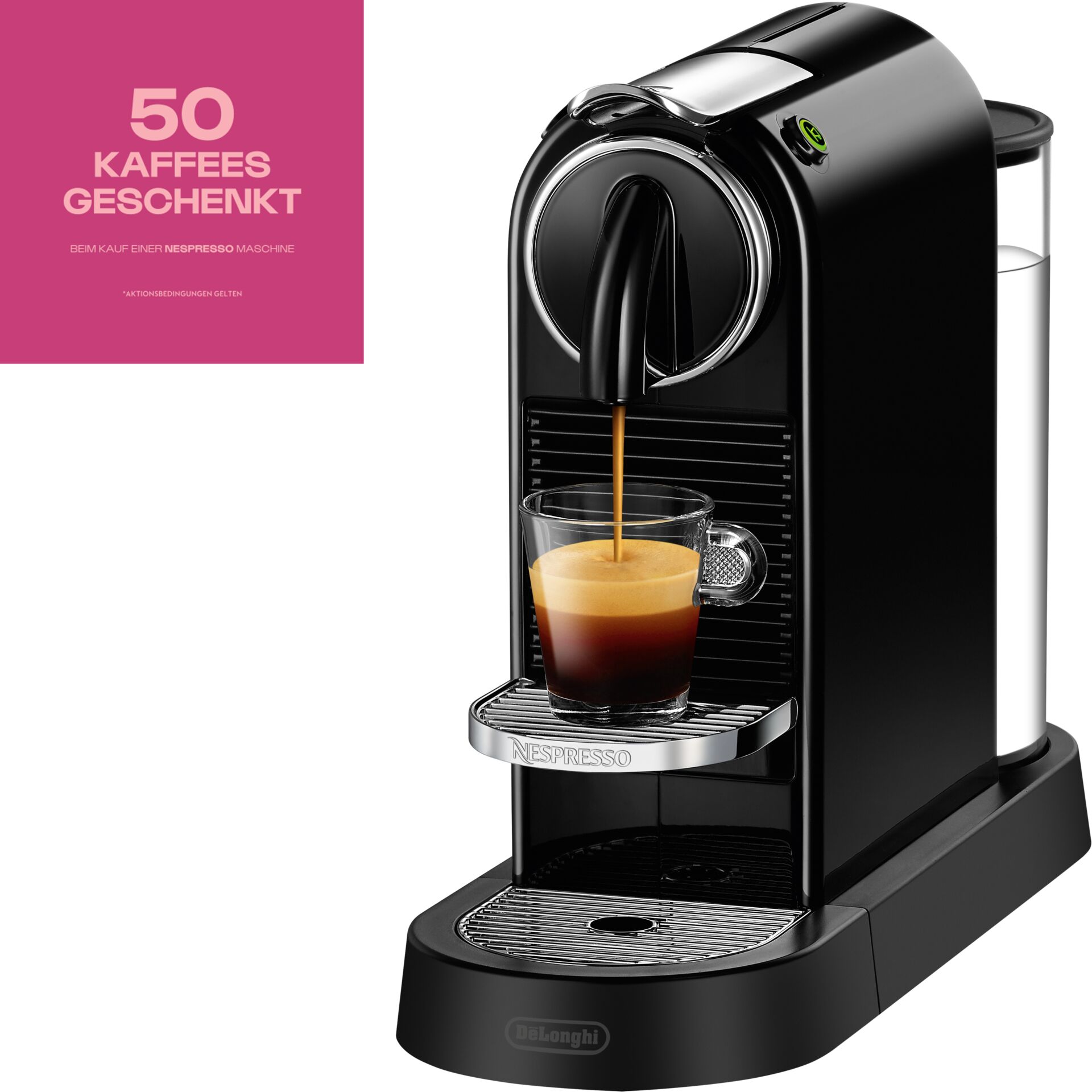 Pokal, Getränk, Kaffee, Kaffeetasse, Espresso, Pokal, Getränk, Kaffee, Kaffeetasse, Espresso, Kaffeemaschine, Espressomaschine, Espresso, Kaffeeauslauf, Podest, Kaffeemaschine, Espresso-Maschine, Kaffee zubereiten, einzelner Kaffeebezug, schwarz glänzend
