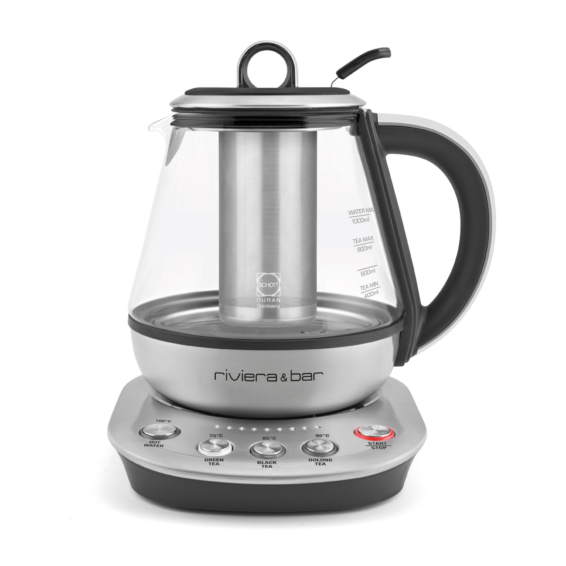 Kaffee-/Teekochers, Teekanne, Glasbehälter, Stilvolles Küchengerät, Elektrischer Wasserkocher