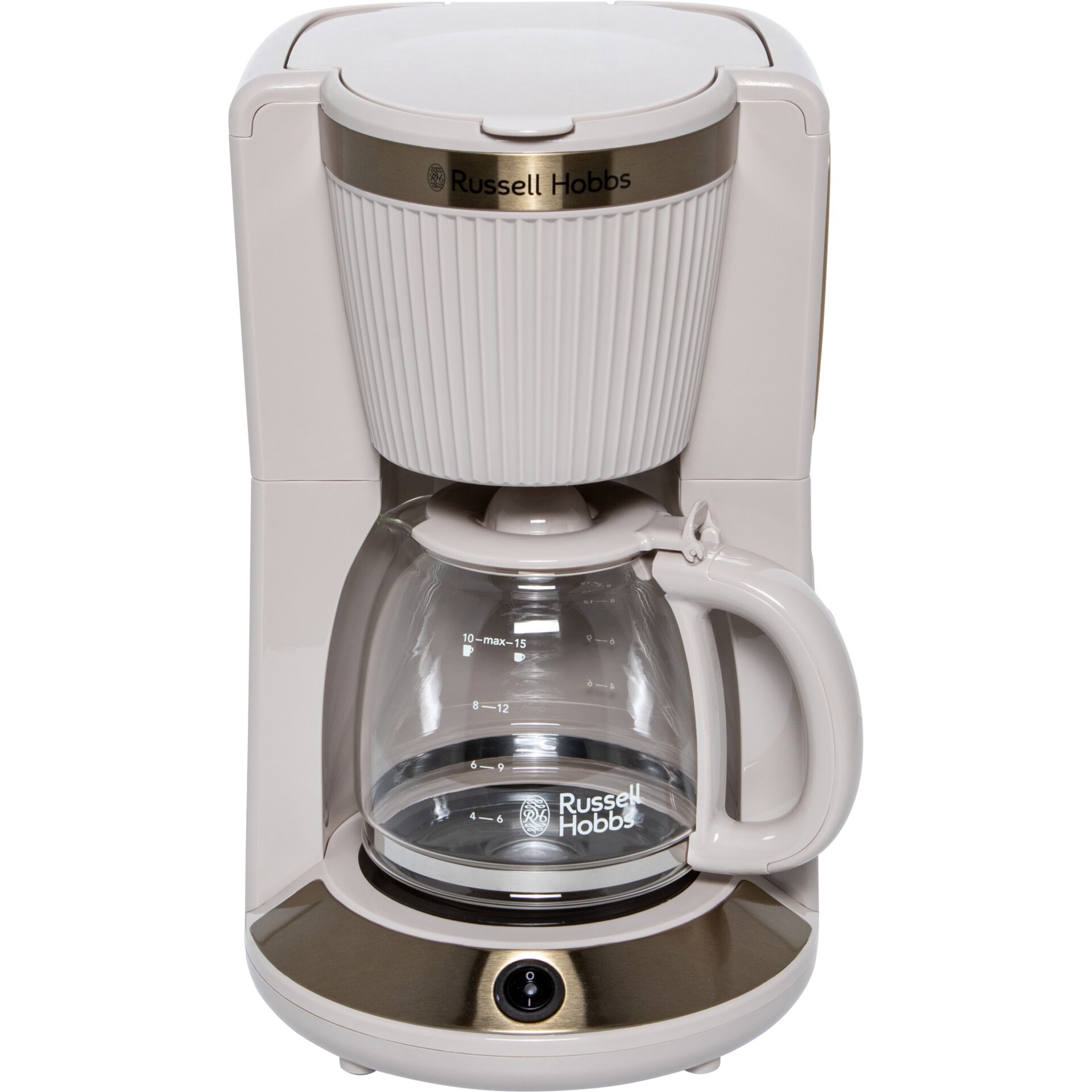 Kaffeemaschine, Filterkaffeemaschine, Glaskanne, cremefarbene, Russell Hobbs