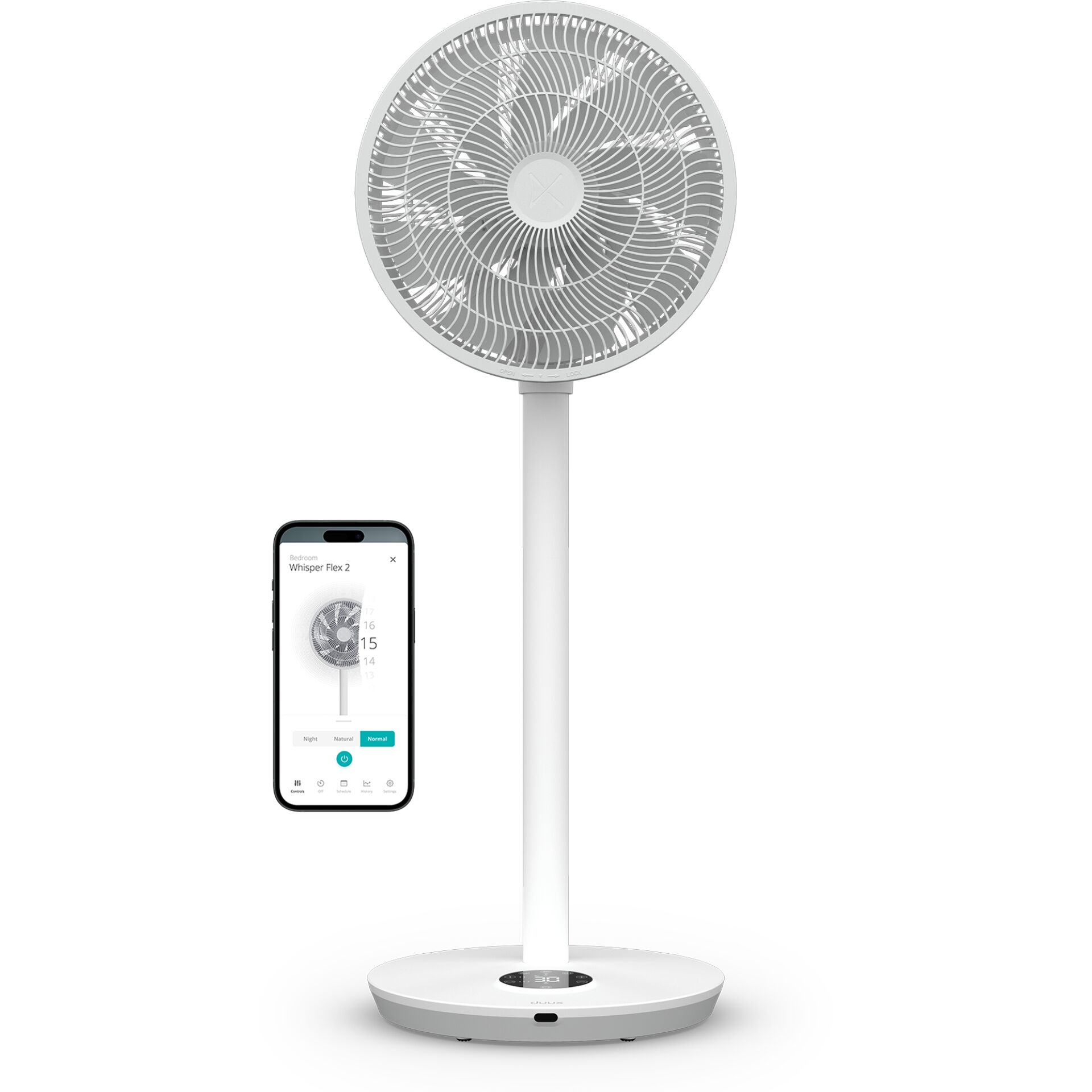 Ventilator, Standventilator, Kabelloser Ventilator, Smart Ventilator, Weiß