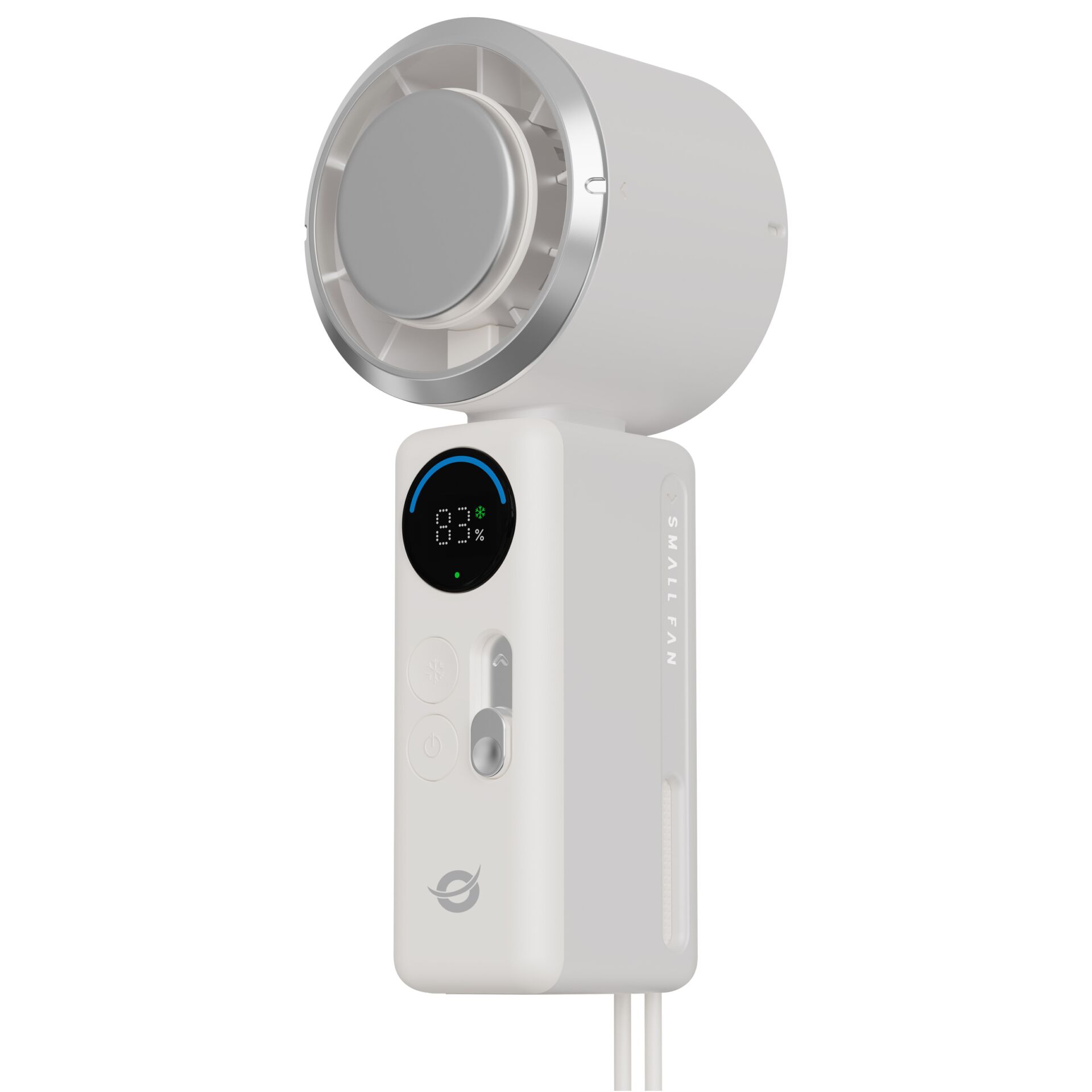 Ventilator, Mini-Fan, LED-Anzeige, Weiß, Tragbar