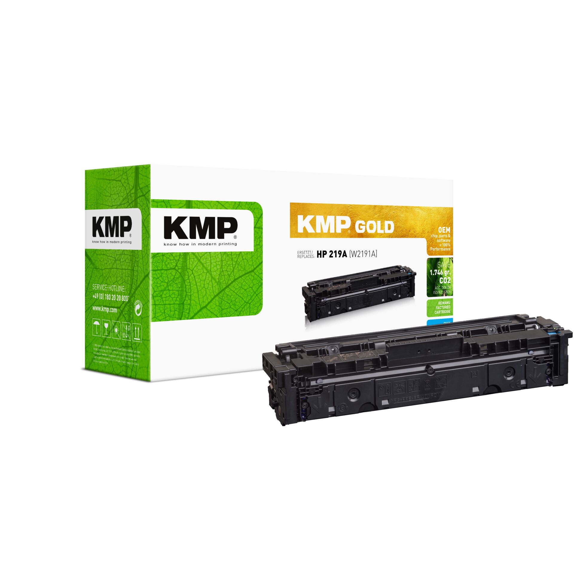 Tonerpatrone, HP 219A, KMP Gold, Schwarz, Lasertoner