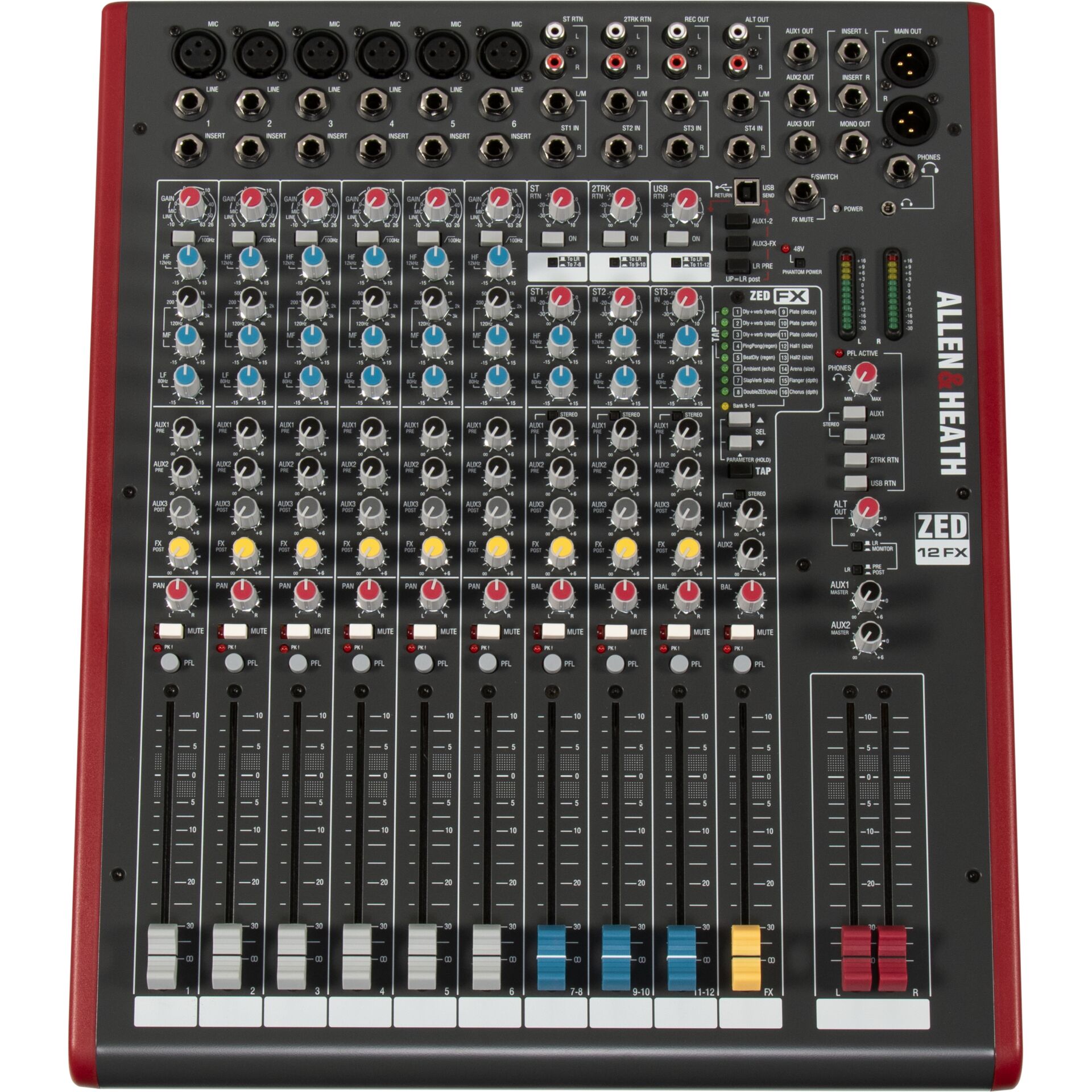mixer, audio-interface, 8-kanal, analog, fader