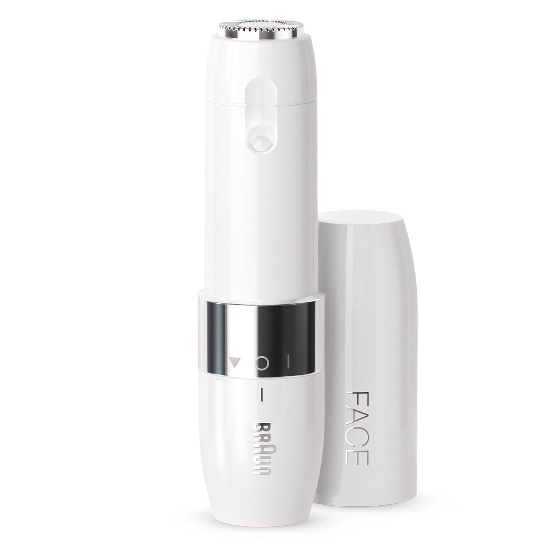 Lipbalm, Hautpflege, weißer Kompakt, Silberner Rand, Braun Face