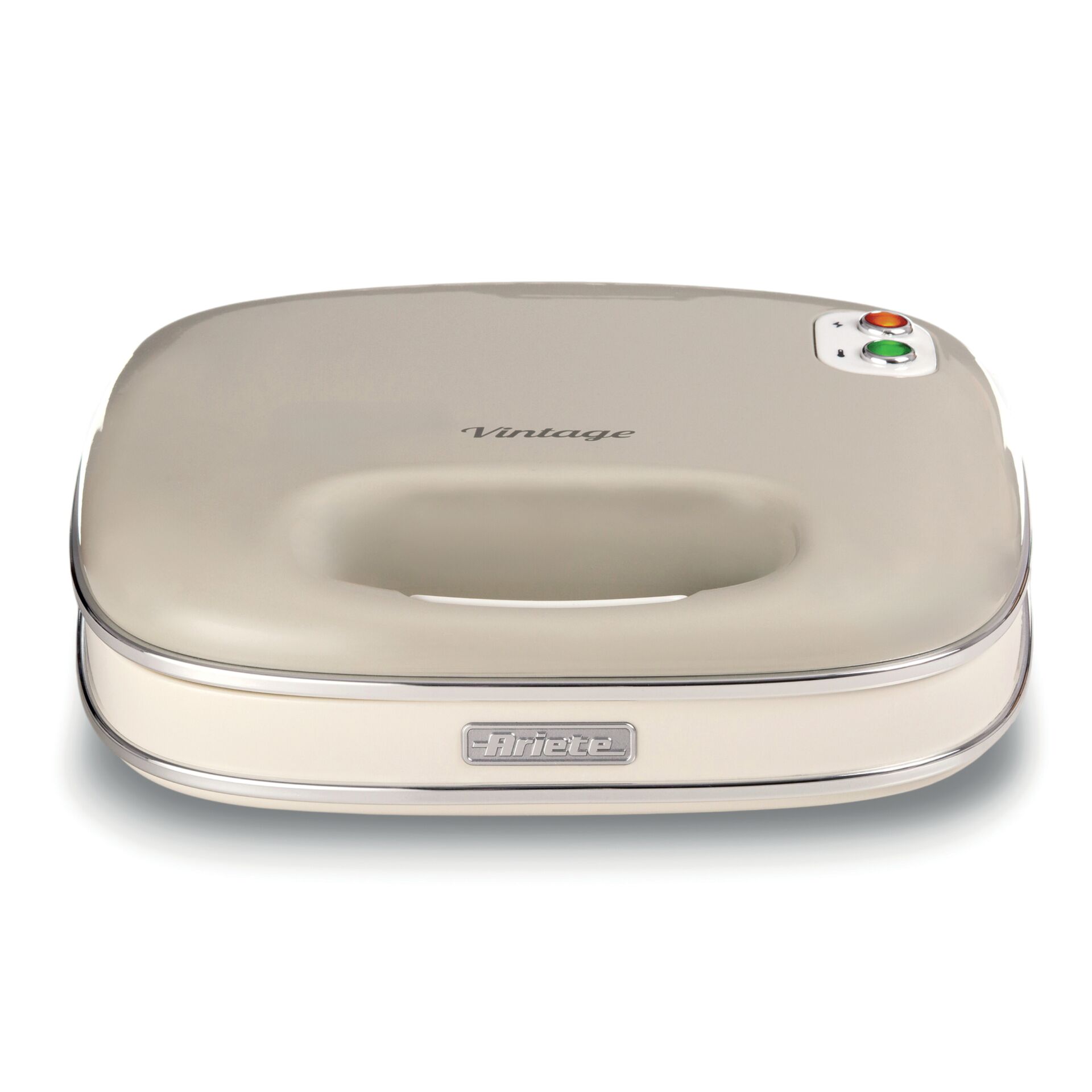 sandwichmaker, grill, beige, kompakt, edelstahloptik