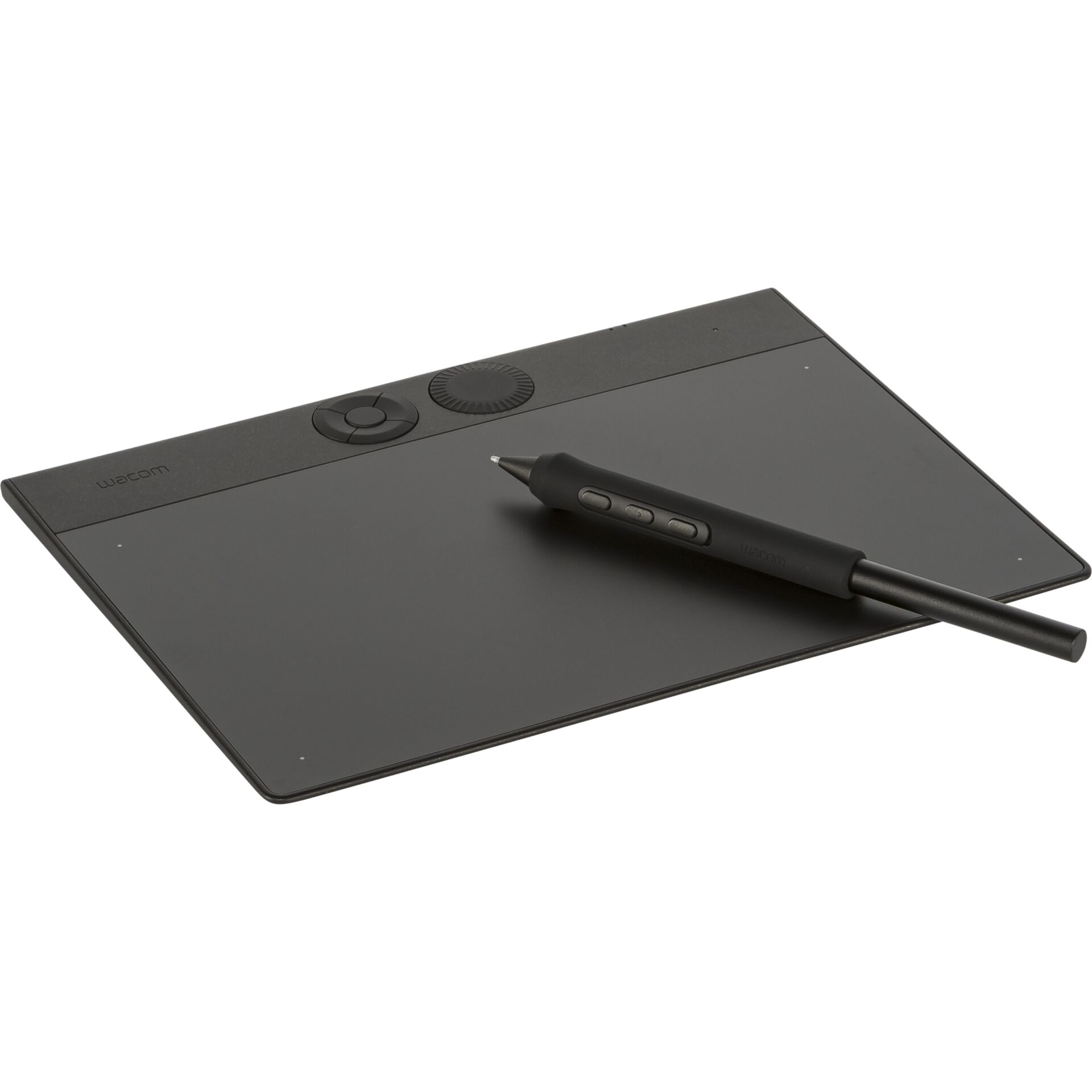 grafiktablett, digitizer, schwarz, stift, draufsicht