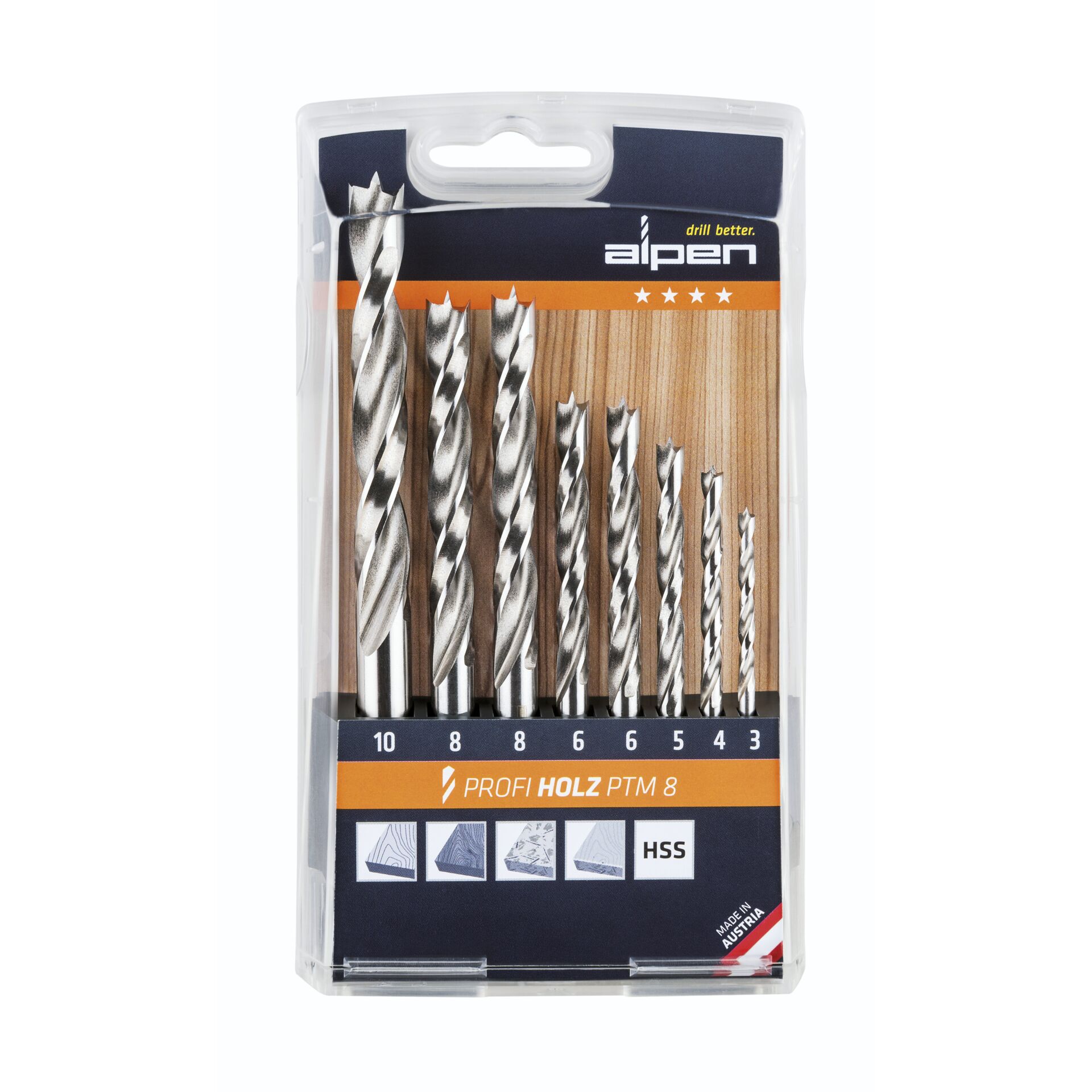 Alpen PTM 8 Profi Holz  8-tlg.
