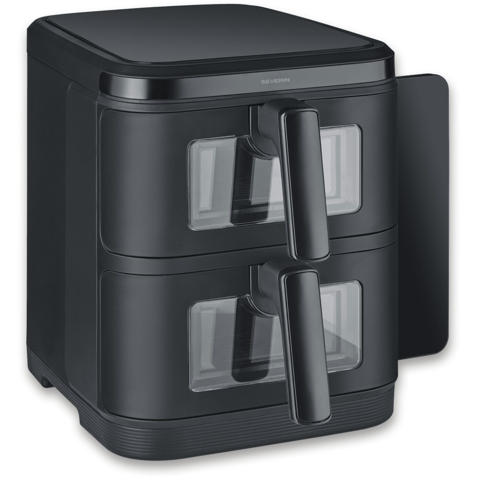 Air fryer, Doppel-Schicht, Schwarz, Knöpfe, Griffe