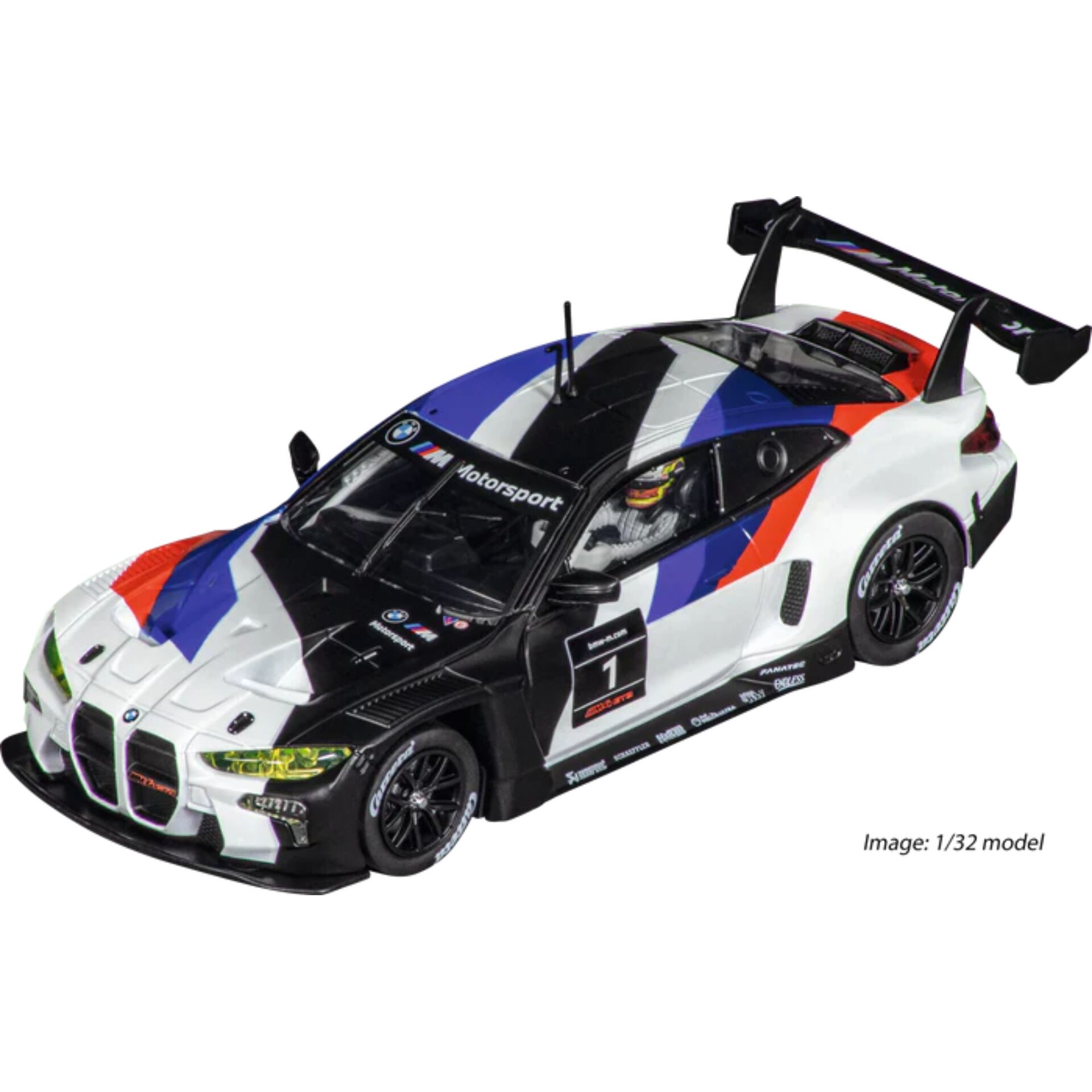 Rennwagen, BMW, Rennsport, 1:32 Modell, Grau-Schwarz-Weiß-Blau