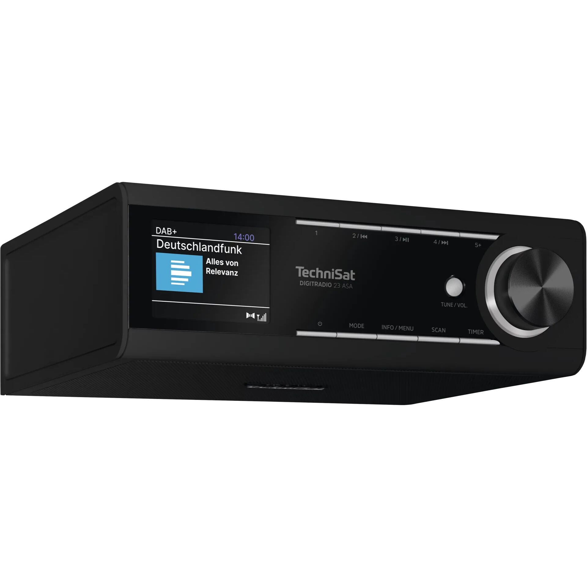 DAB+ Empfänger, Autoradio, Digitalradio, Schwarz, Drehknopf