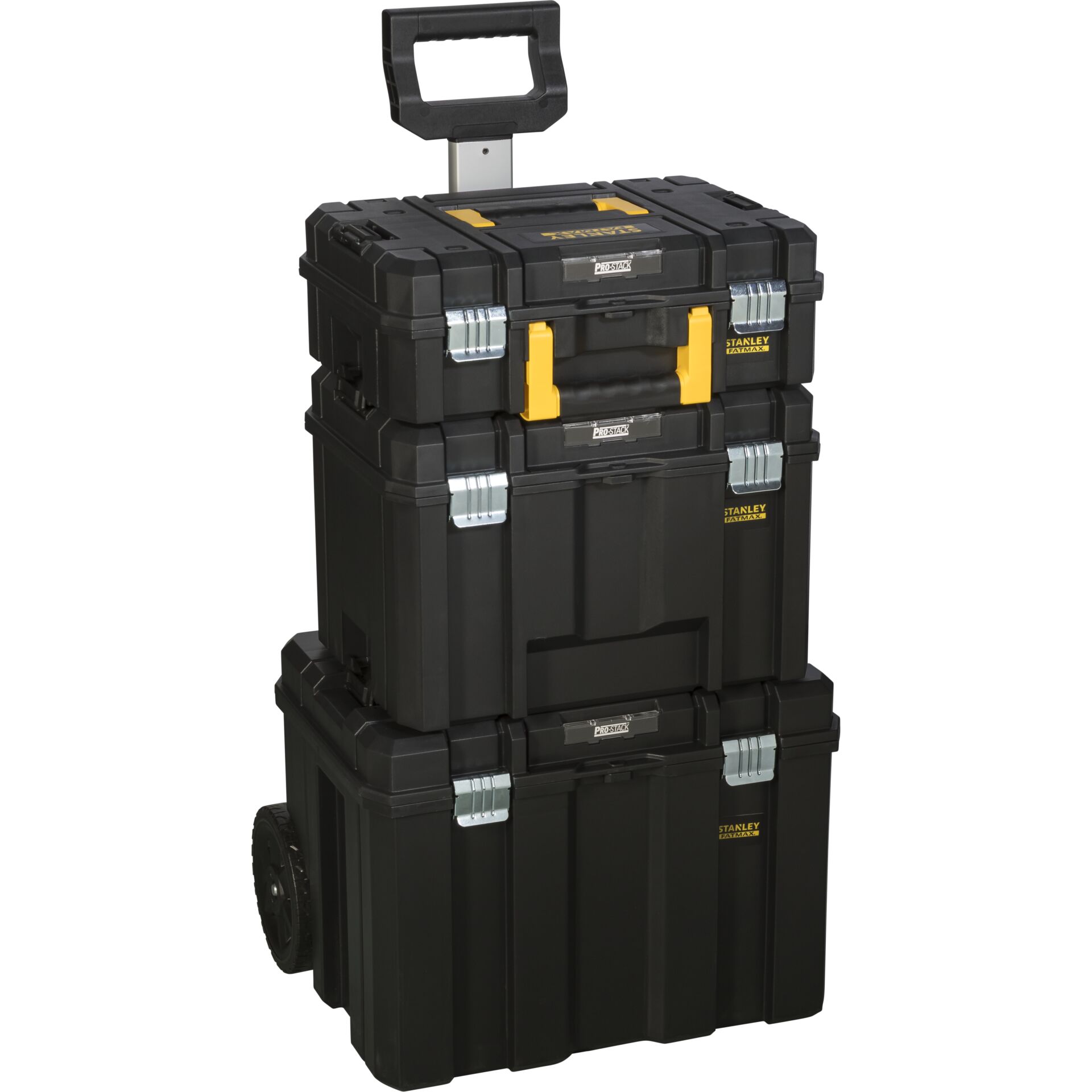 Kofferbox, Werkzeugkoffer, Stapelbar, Rollsystem, Schwarz/Grau
