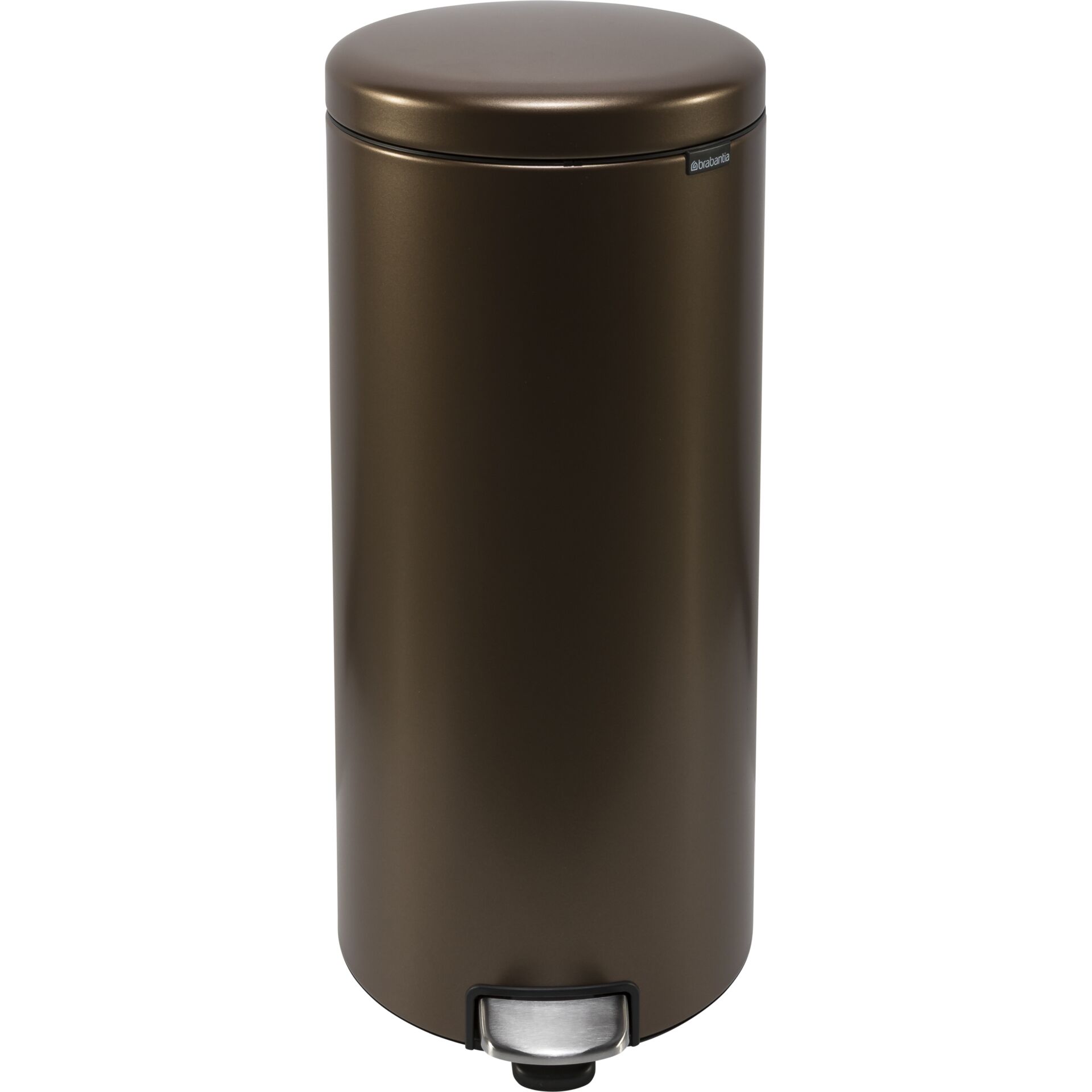 Muelltonne, Muellabfallbehälter, Tretmülleimer, braun, Fußpedal-Tonne