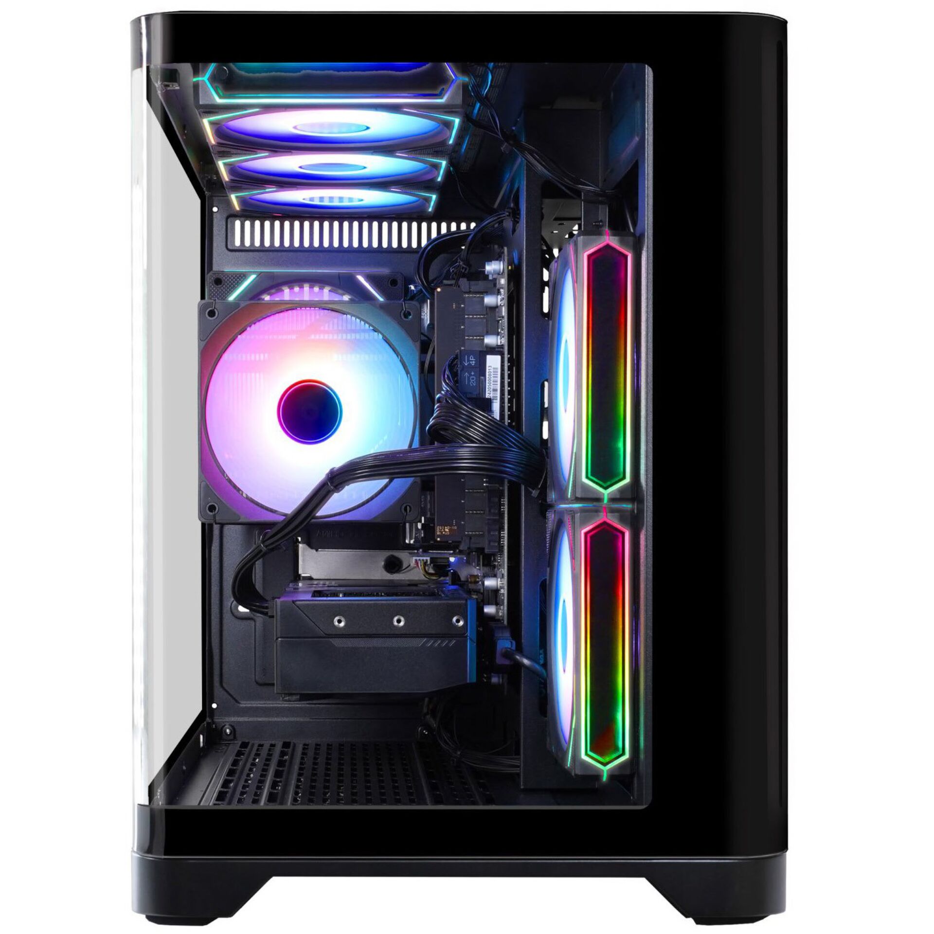 gaming-pc, mid-tower, rgb-fans, rgb-lighting, glass-side-panel