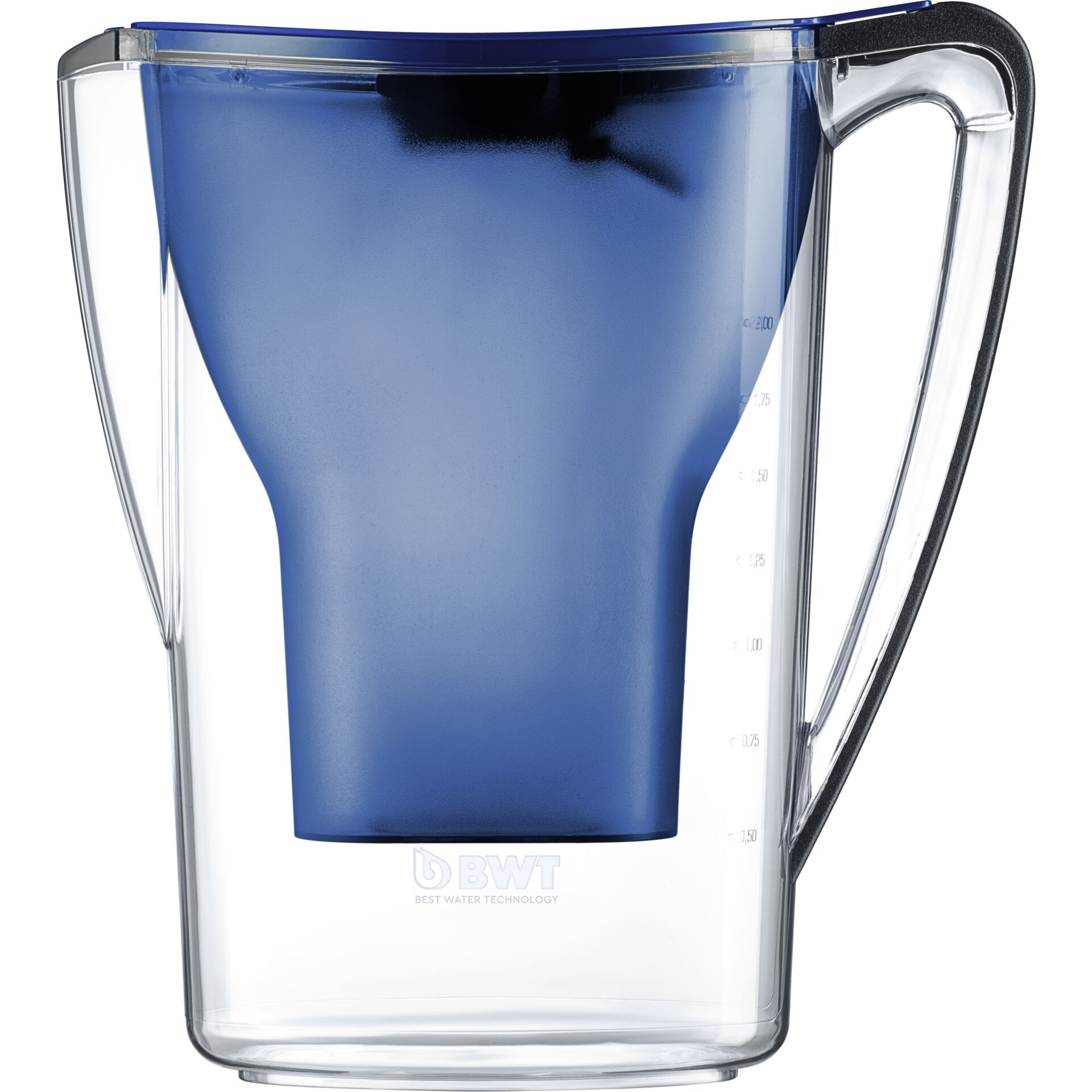 Wasserbehälter, Karaffe, Glas, Messskala, Blau, Wasserfilter, Wasserbehälter, Karaffe, Messskala, Blau