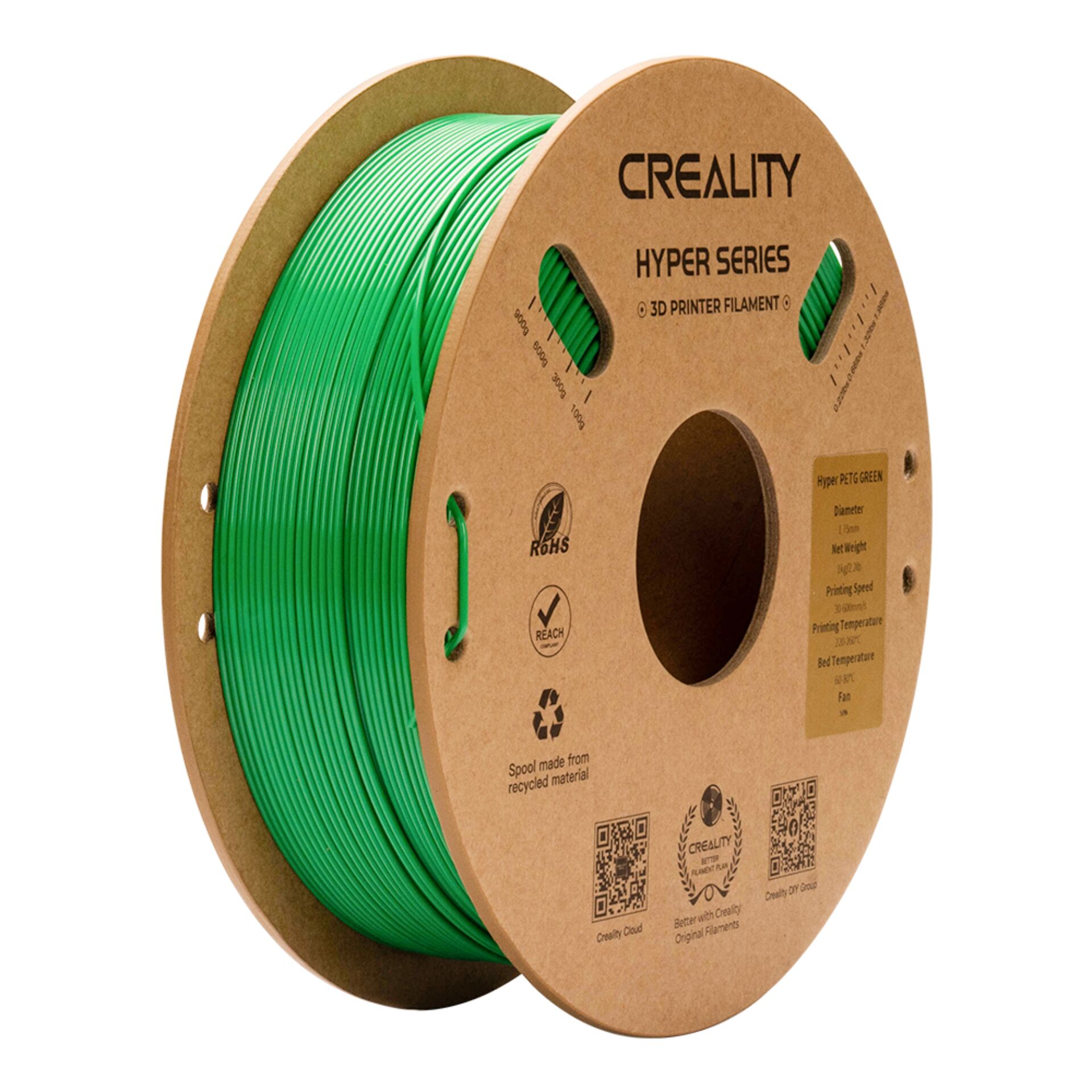 3D-Druck, Filament, Grün, PETG, Spule
