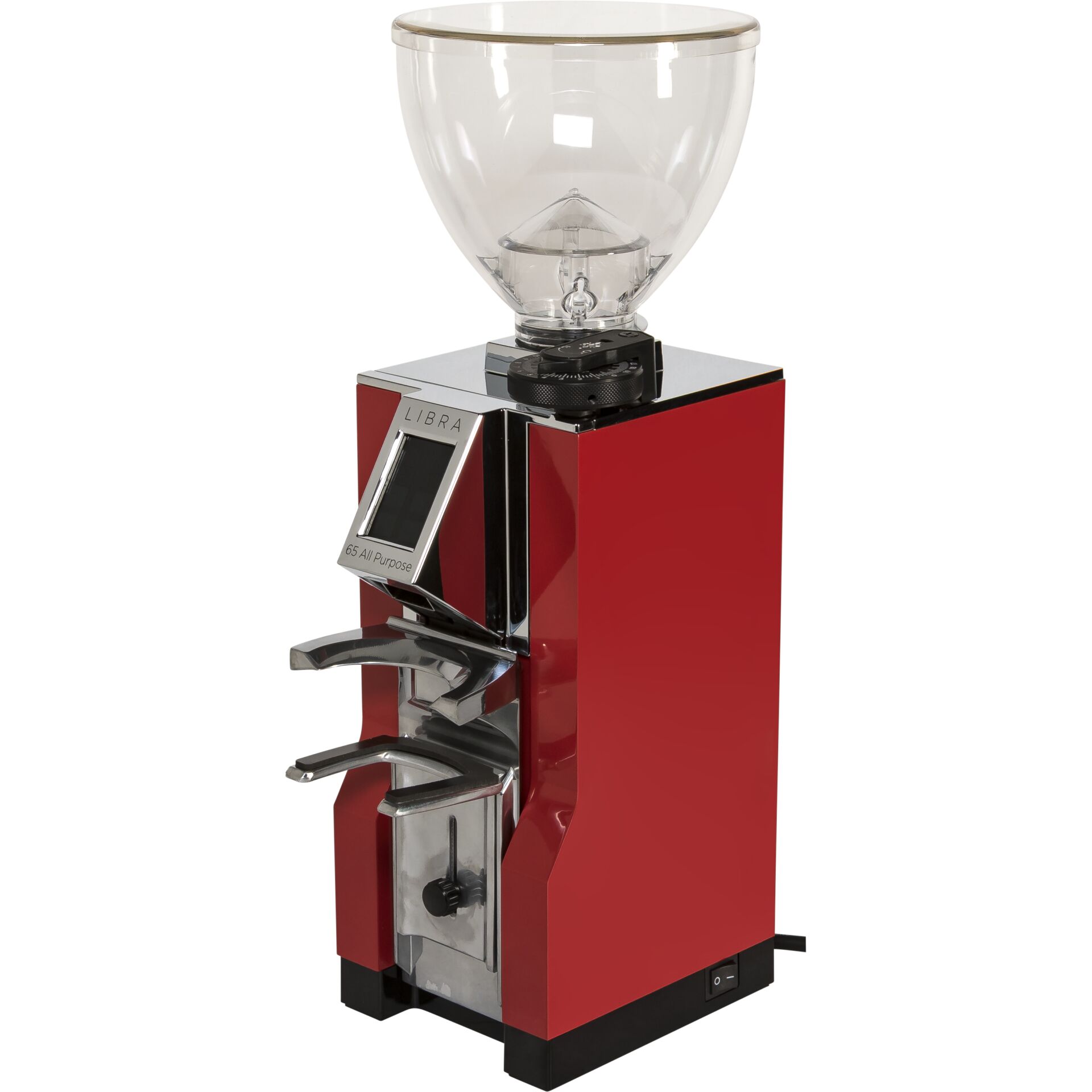 Espresso coffee grinder, Coffee grinder, Metal hopper, Red color, Dial control