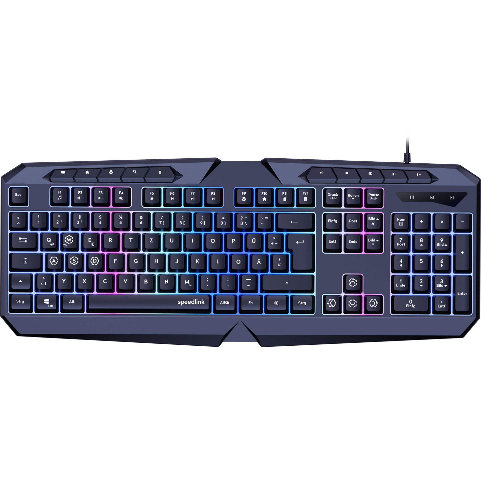 Gaming Tastatur, RGB Beleuchtung, Full-size, QWERTZ, USB Kabelgebunden