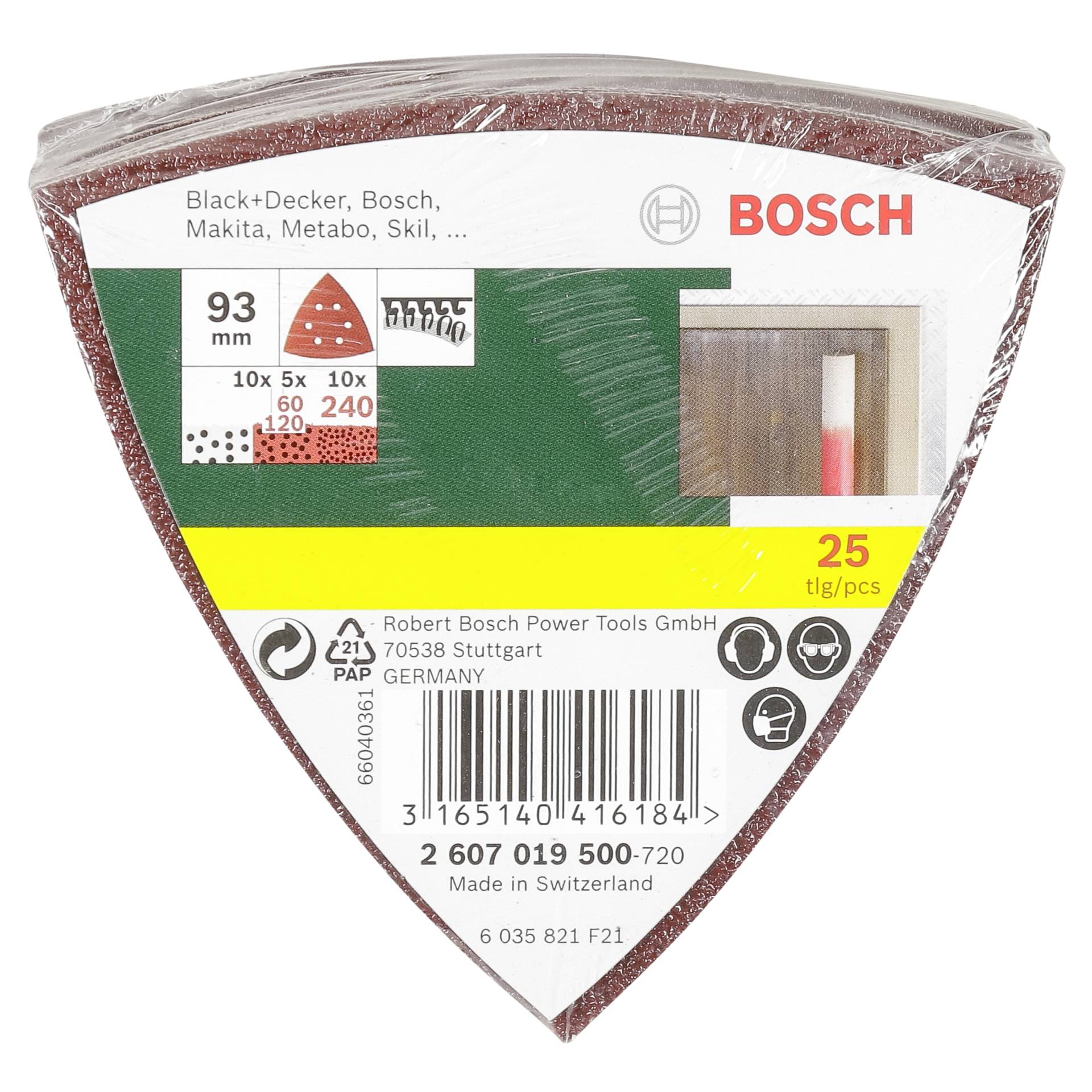 Bosch 25 Schleifblätter für  Deltaschleifer Körnung 60/120/24
